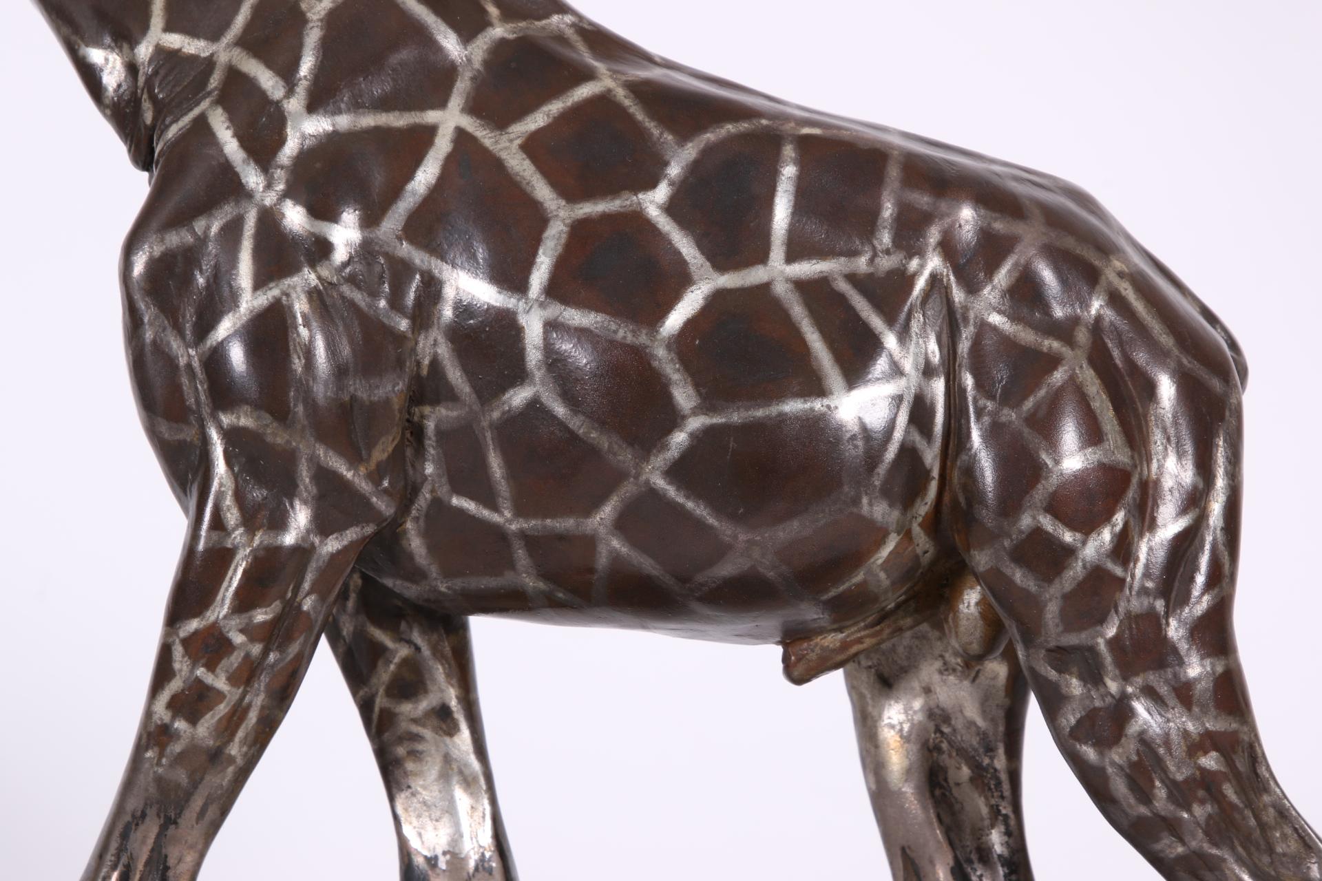 Limited Edition Sterling Silver Giraffe Sculpture by Tim Nicklin For Sale 3