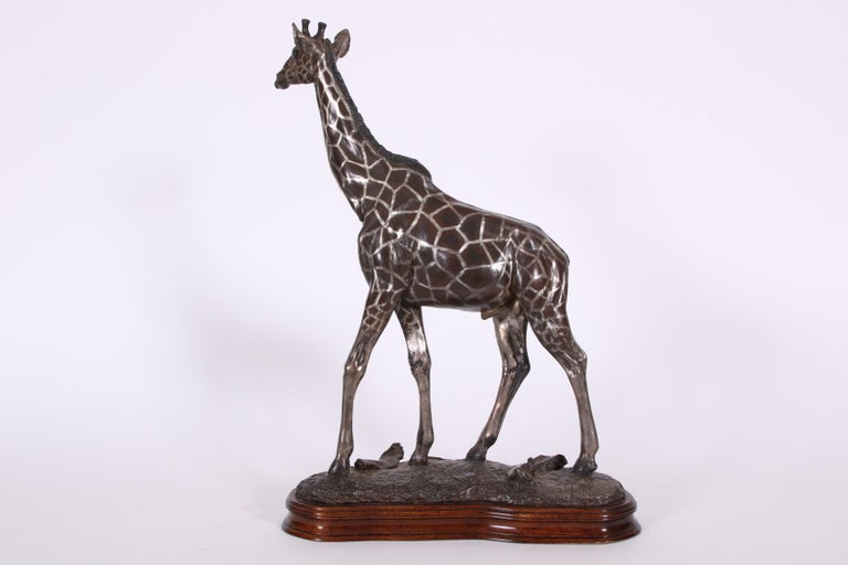 Limited Edition Sterling Silver Giraffe Sculpture by Tim Nicklin For