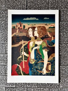 Limited Edition Surrealist Tempera Serigraph by Gian Maria Ciferri, Italy 1970s