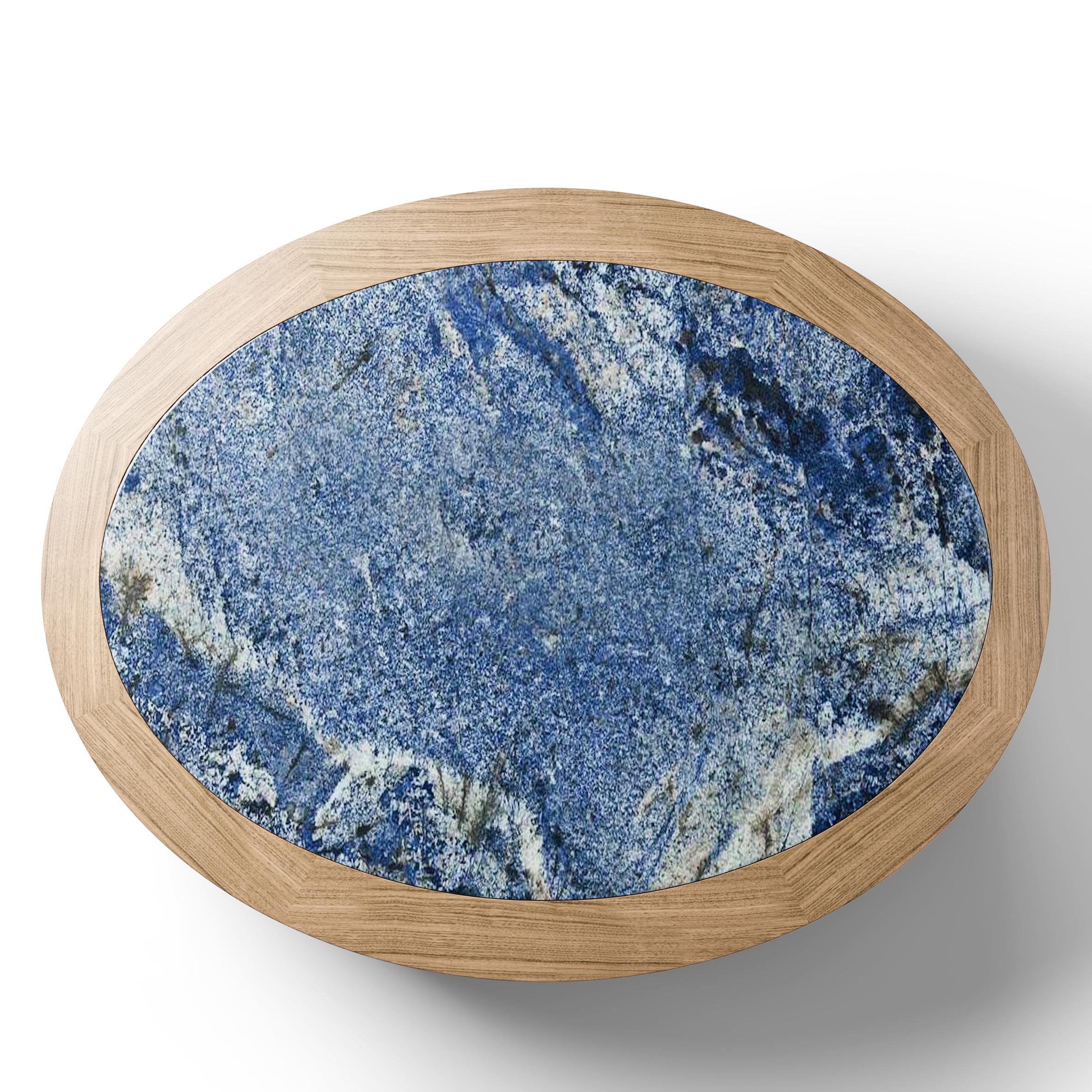 Italian Limited Edition Table Monta in Wood and Blue Granite by Charlotte Perriand For Sale
