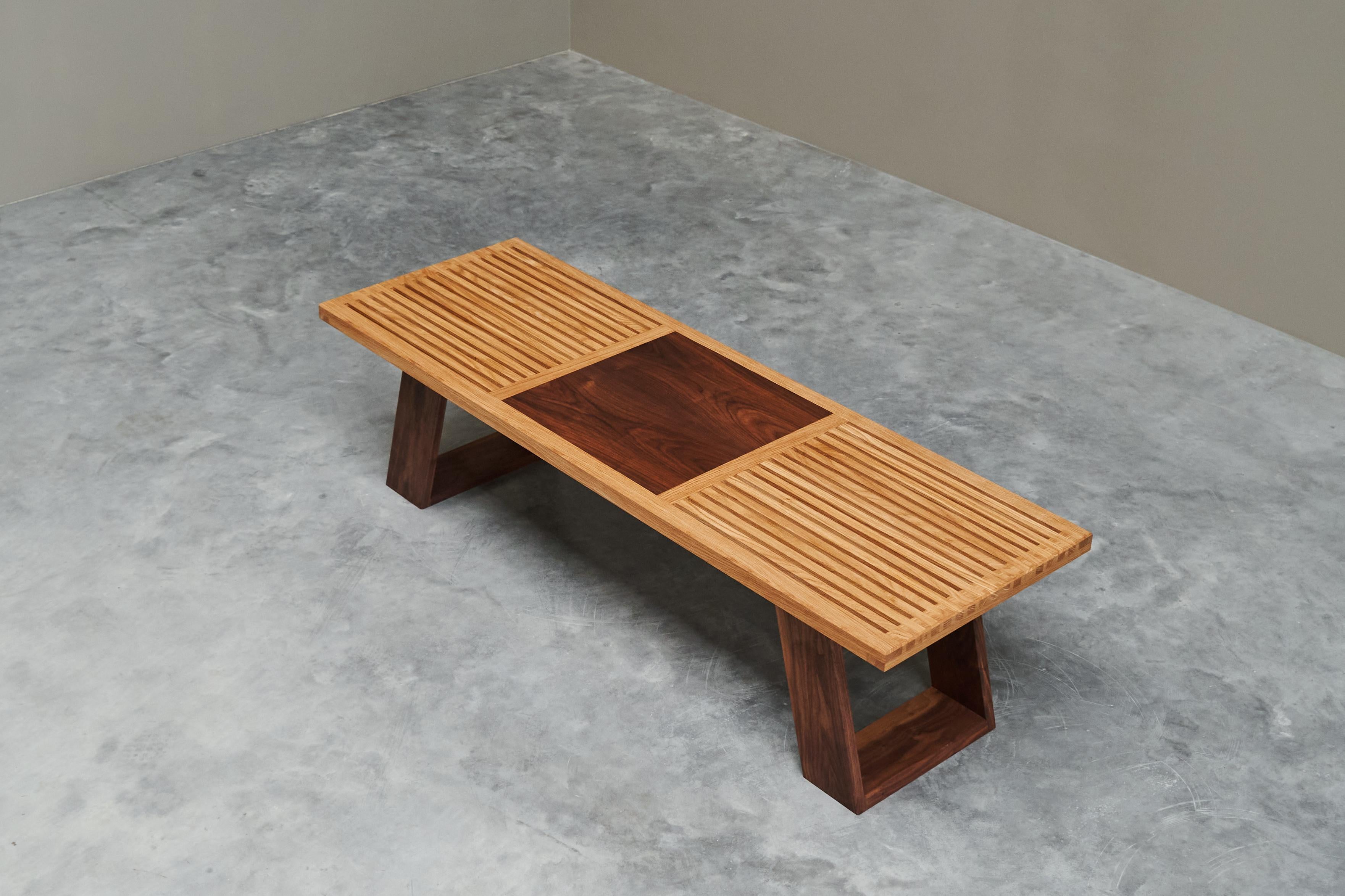Limited Edition Table or Bench in Solid Oak and Walnut by '1337 Furniture' For Sale 3