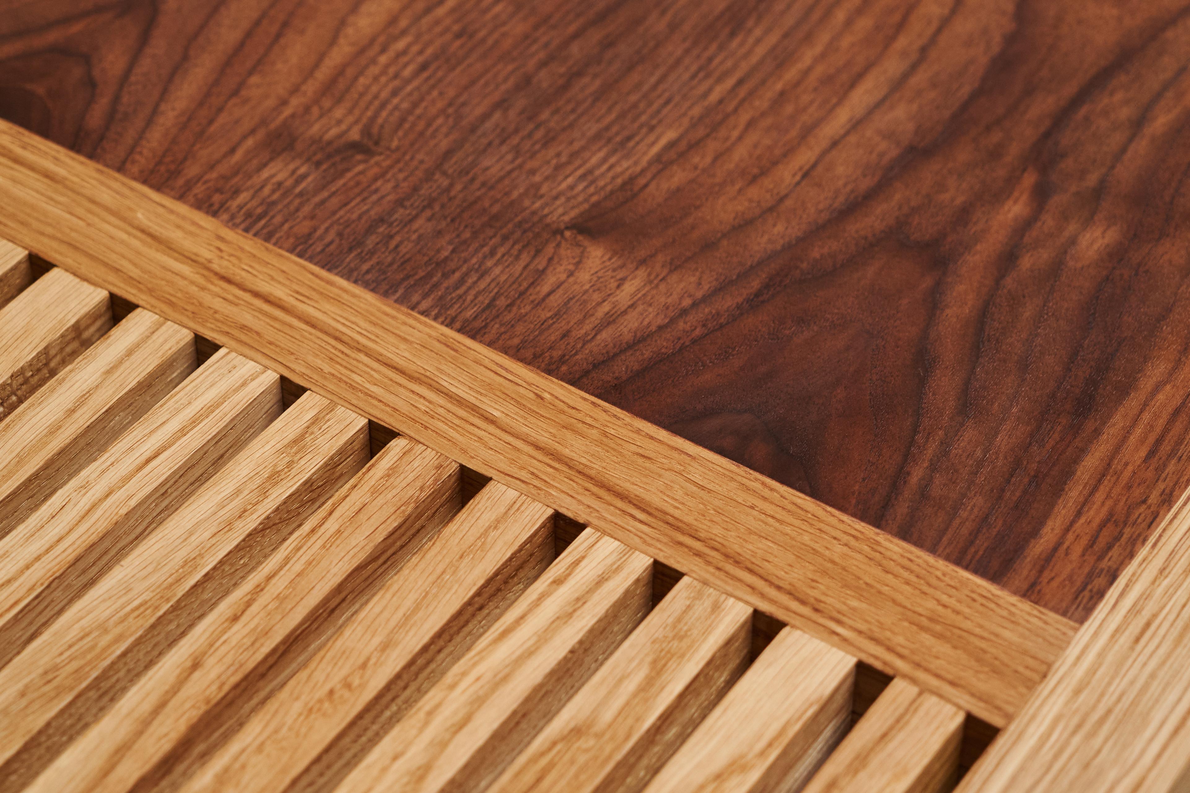 Limited Edition Table or Bench in Solid Oak and Walnut by '1337 Furniture' For Sale 6