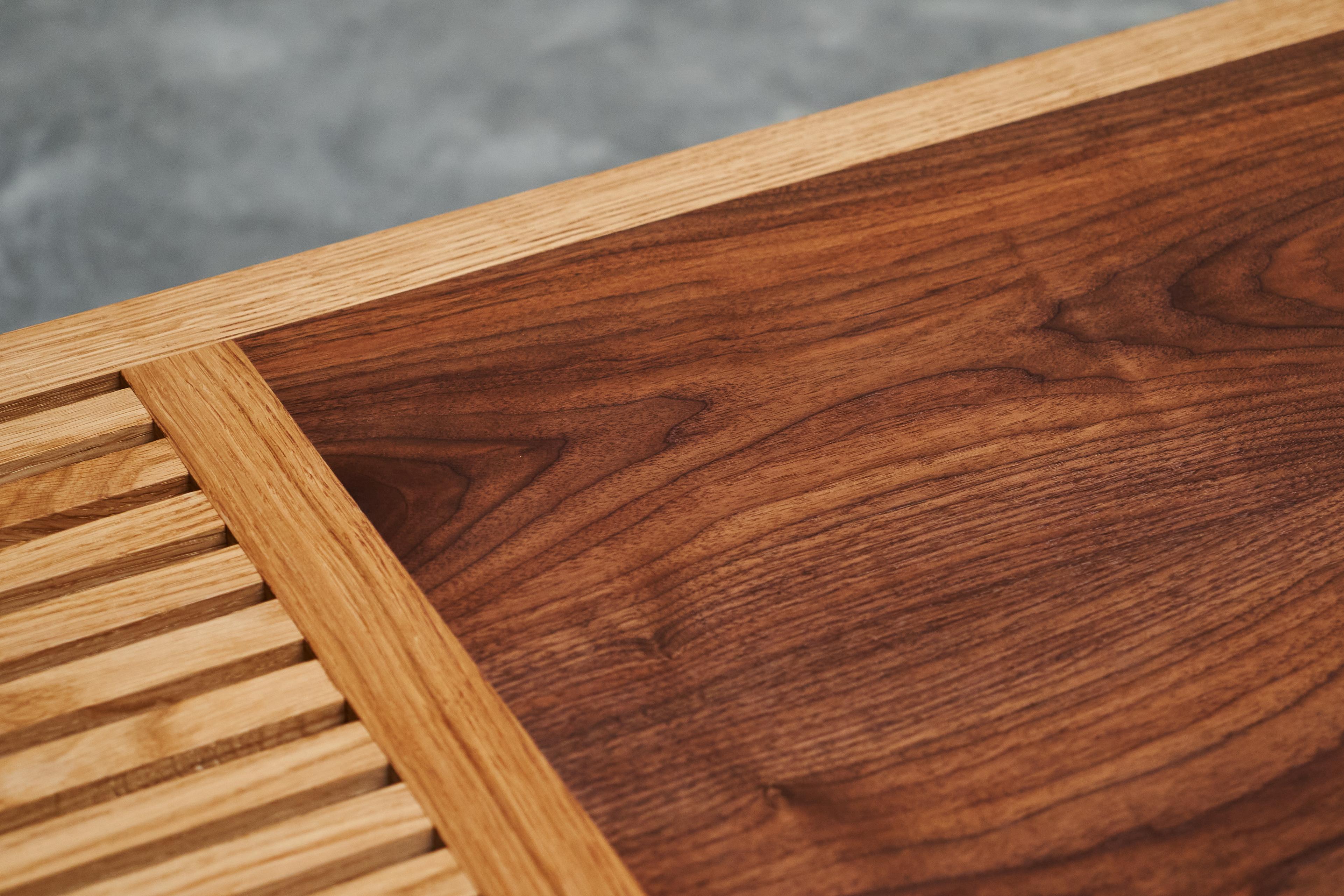 Hand-Crafted Limited Edition Table or Bench in Solid Oak and Walnut by '1337 Furniture' For Sale