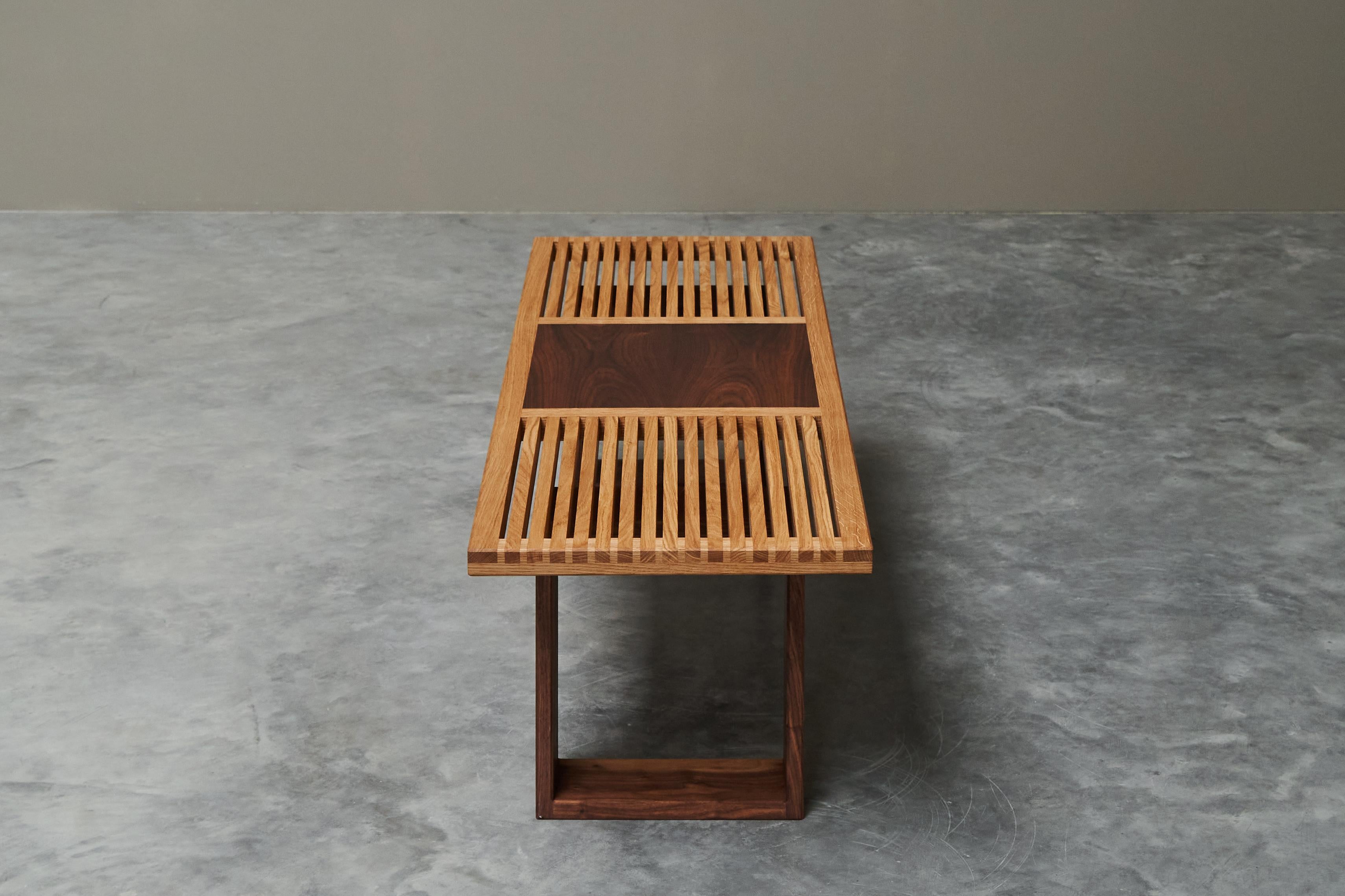 Limited Edition Table or Bench in Solid Oak and Walnut by '1337 Furniture' In New Condition For Sale In Meer, VAN