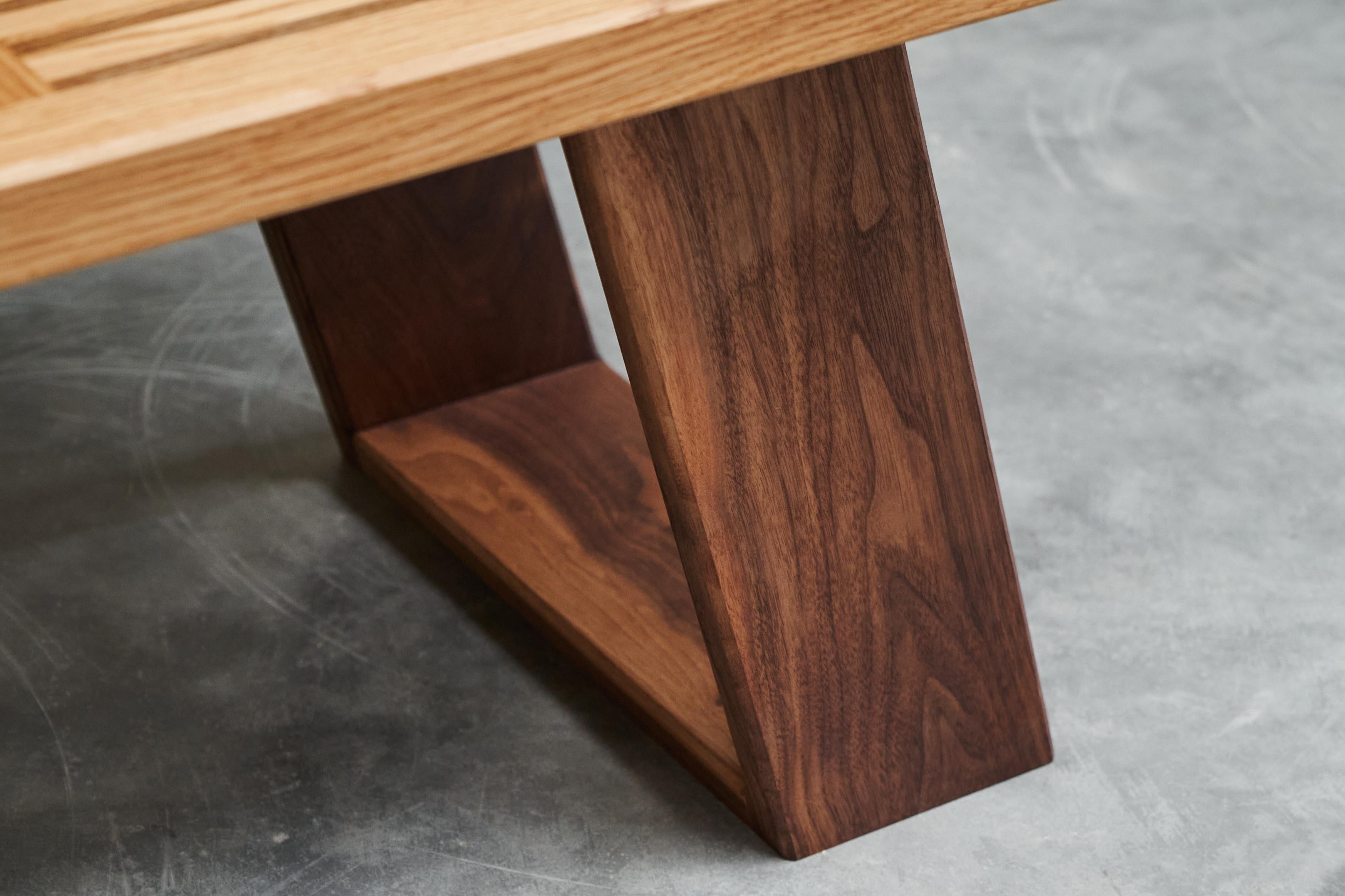 Limited Edition Table or Bench in Solid Oak and Walnut by '1337 Furniture' For Sale 2