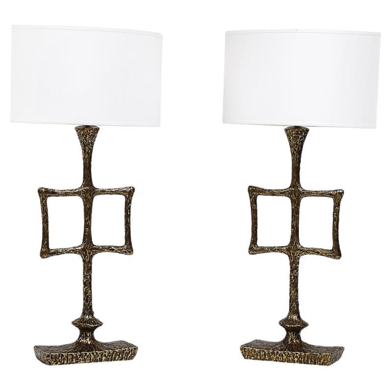 Pair of Limited Edition “Tahoma�” Table Lamps by Alexandre Logé