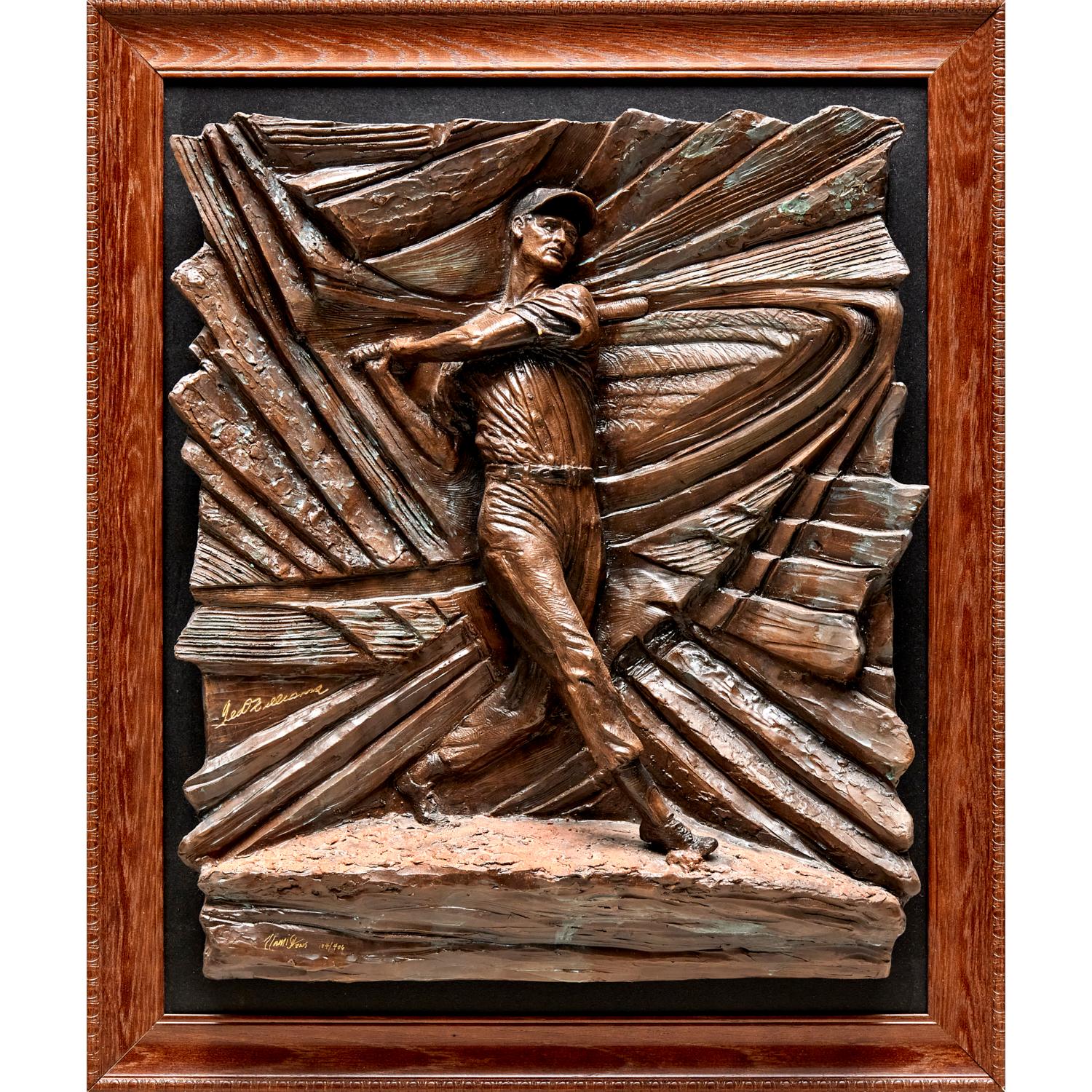 Ted Williams' .406 batting average from the 1941 season is considered one of the most remarkable feats in baseball history. In 2001 artist and sculptor Paul Kamish paid tribute to Ted Williams with a limited edition bonded bronze sculpture entitled