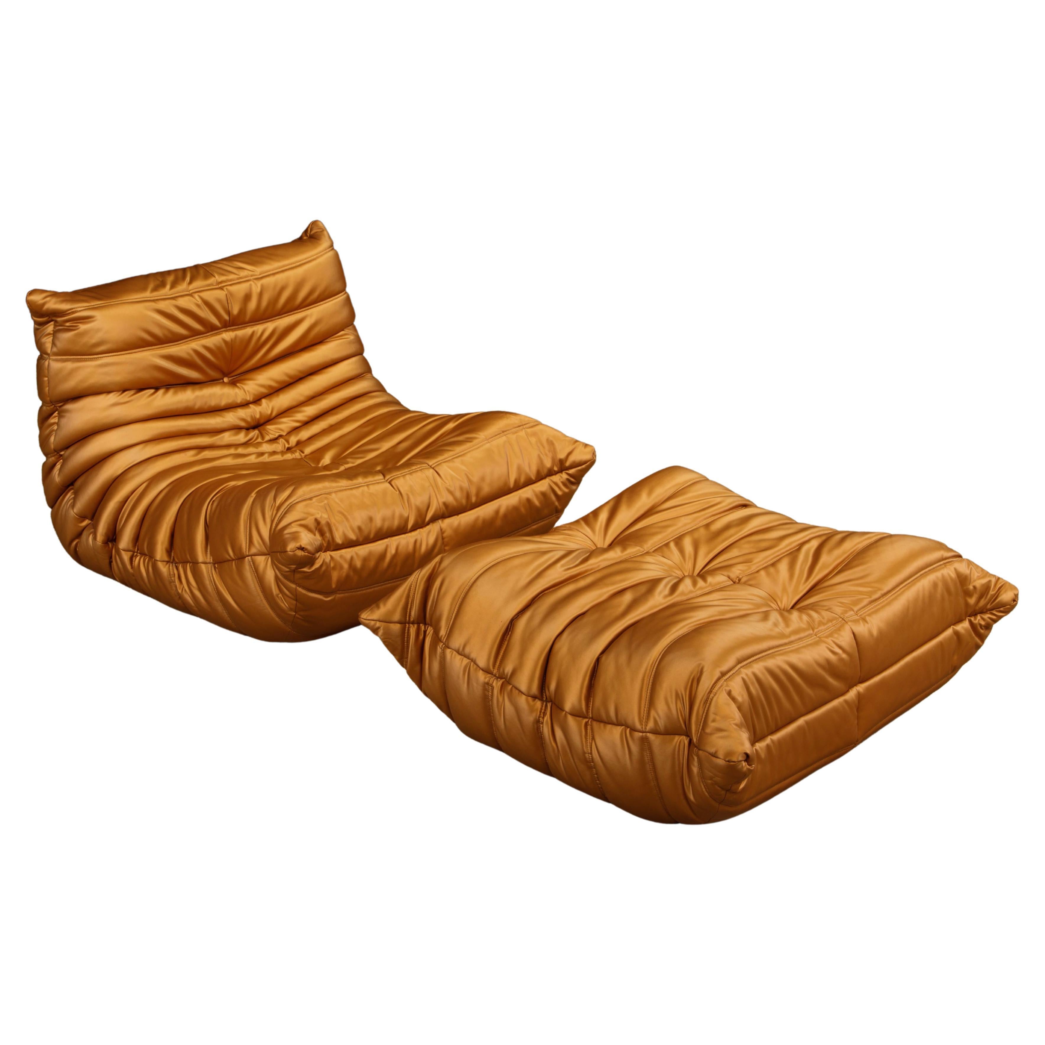 Limited Edition Togo Lounge and Ottoman by Michel Ducaroy for Ligne Roset, Signed at 1stDibs