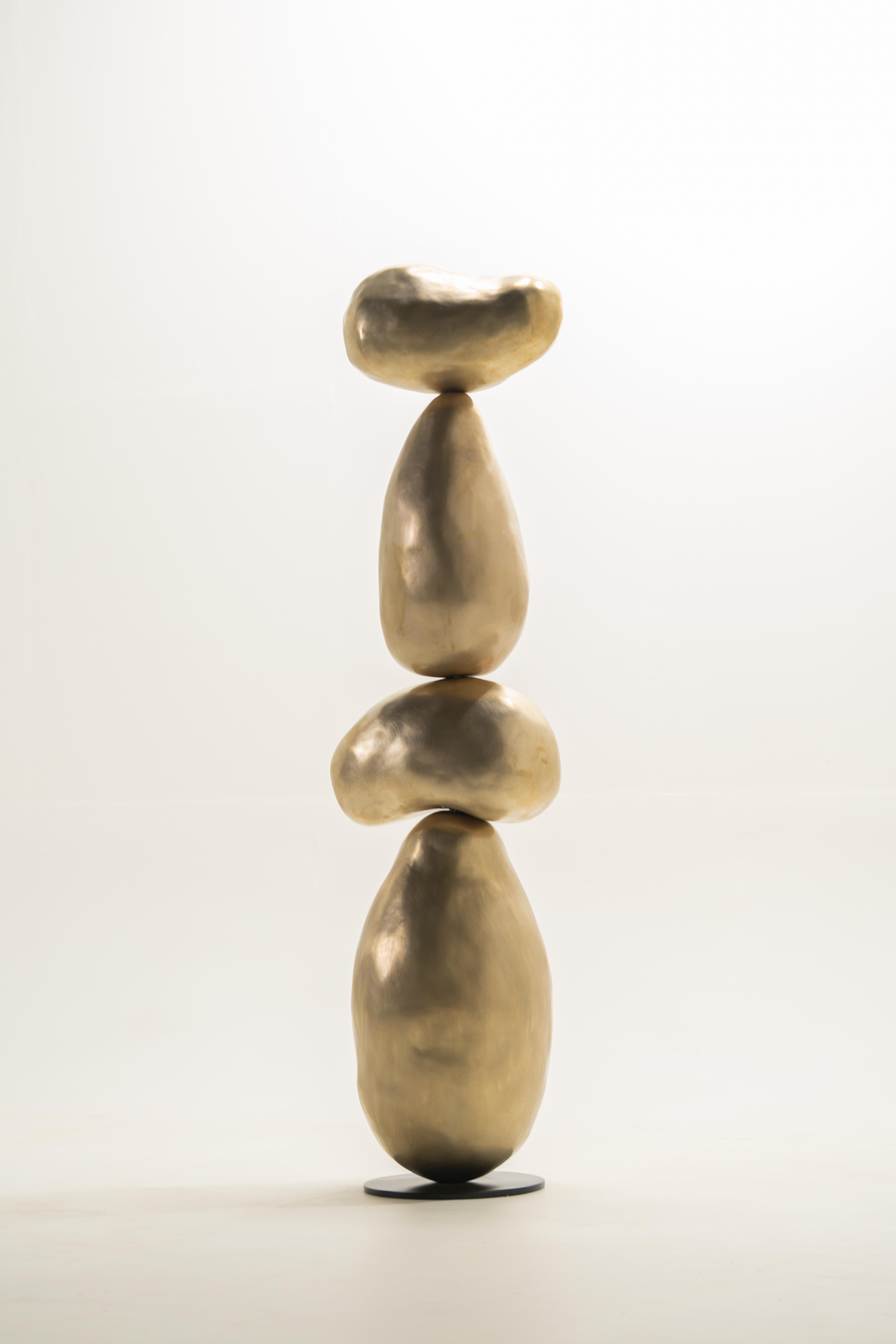 A sculpture that works with the wonderful vibrations that are meant to come to your home. Layer by layer. Totem I is a conversation piece to reflect at and elevate. In pure natural brass.
The totem pole is hand cast in brass with our signature