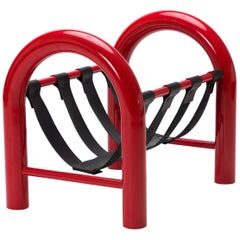 Limited Edition Tubular Magazine Rack by Another Human, Red and Black