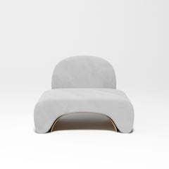 Limited Edition U Chair in Concrete Cement and Bronzed Steel Lounge Chair