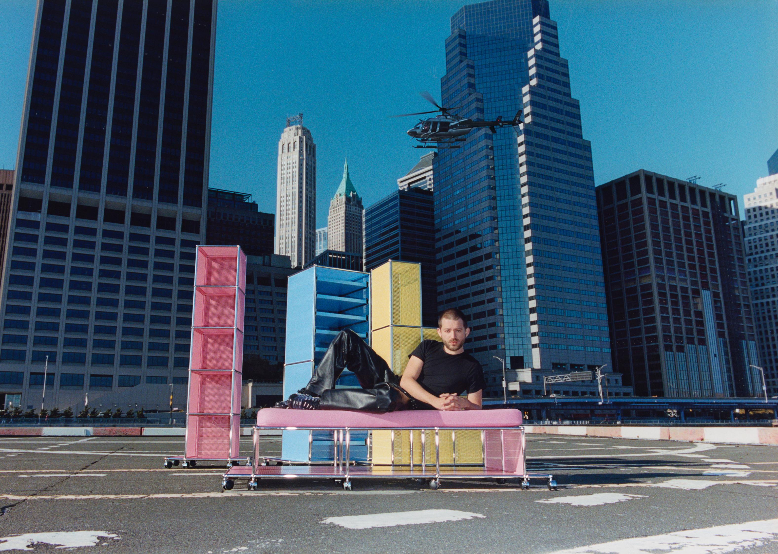 Steel Limited Edition USM New Downtown Pink Tower A High Rise by Ben Ganz in STOCK