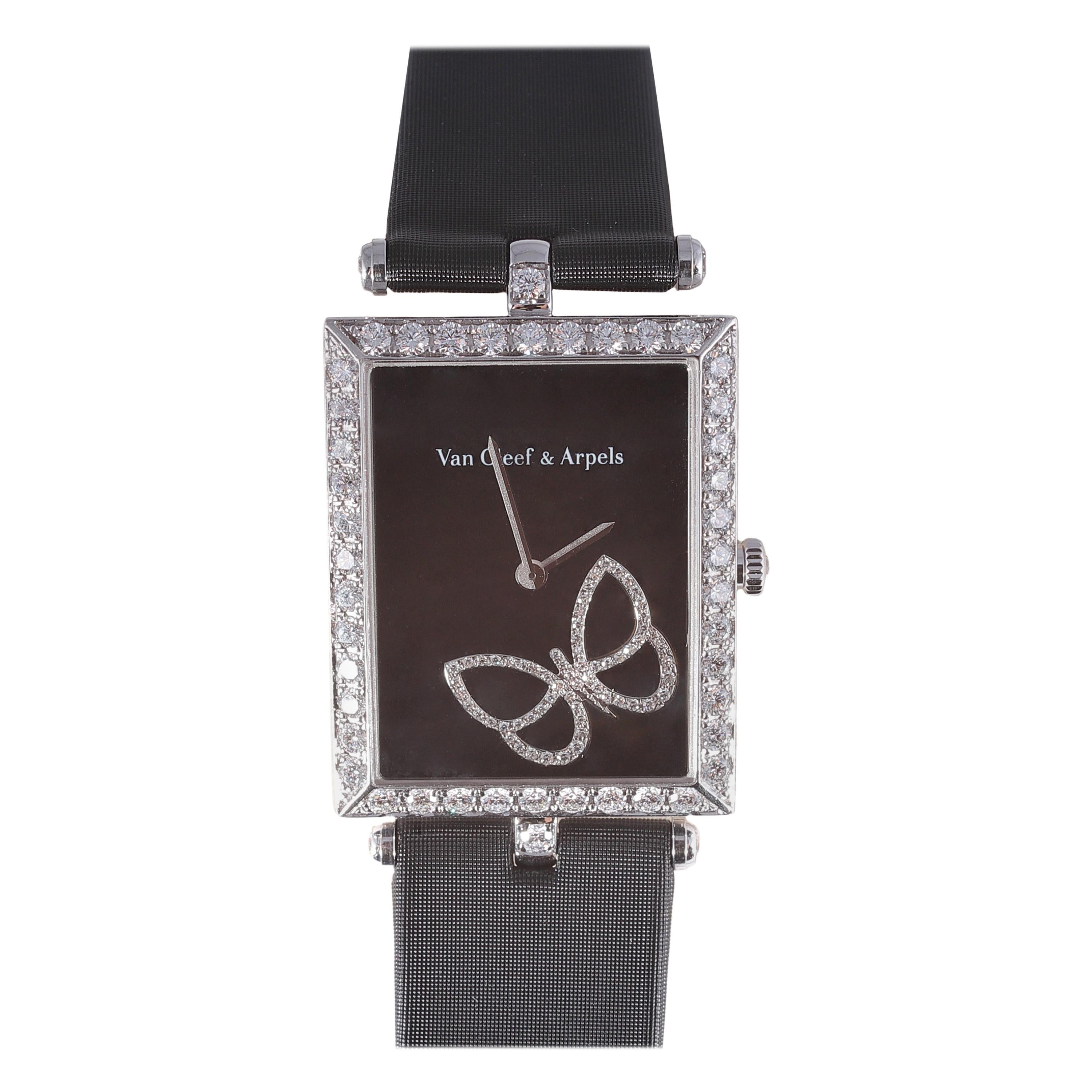 Limited Edition Van Cleef & Arpels Lady Papillon Diamond White Gold Watch