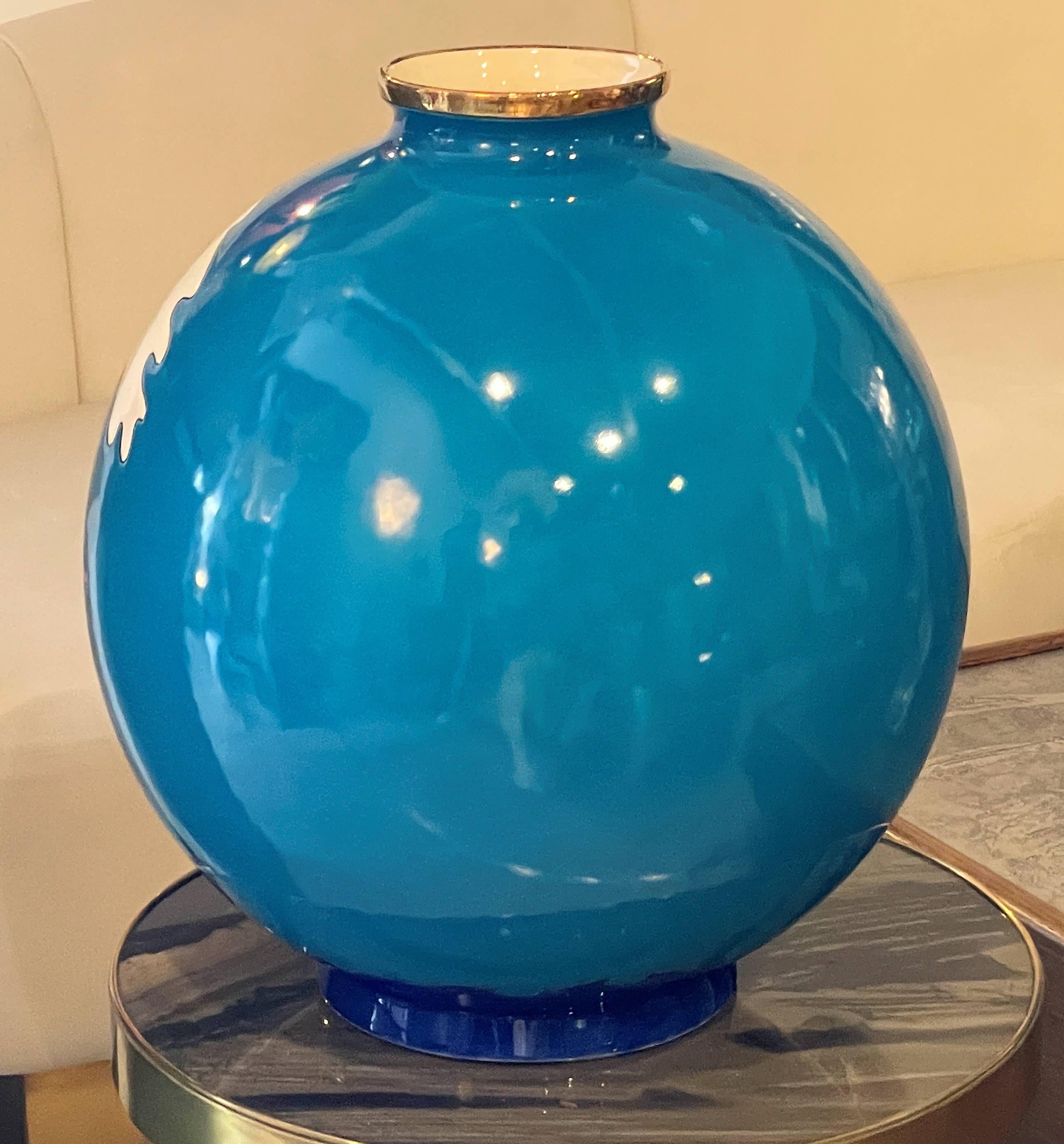 Limited Edition Vase by Longwy, Titled Normandie In Excellent Condition In Miami, FL