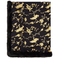 Limited Edition Verheyen London Embroidered Indian Love Mogul Shawl 
Mink Fur