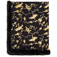 Limited Edition Verheyen London Embroidered Indian Love Mogul Shawl 
Mink Fur
