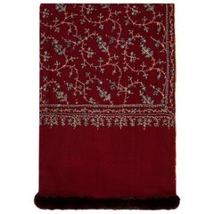 Limited Edition Verheyen London Hand embroidered Mink Fur Trimmed Cashmere Shawl