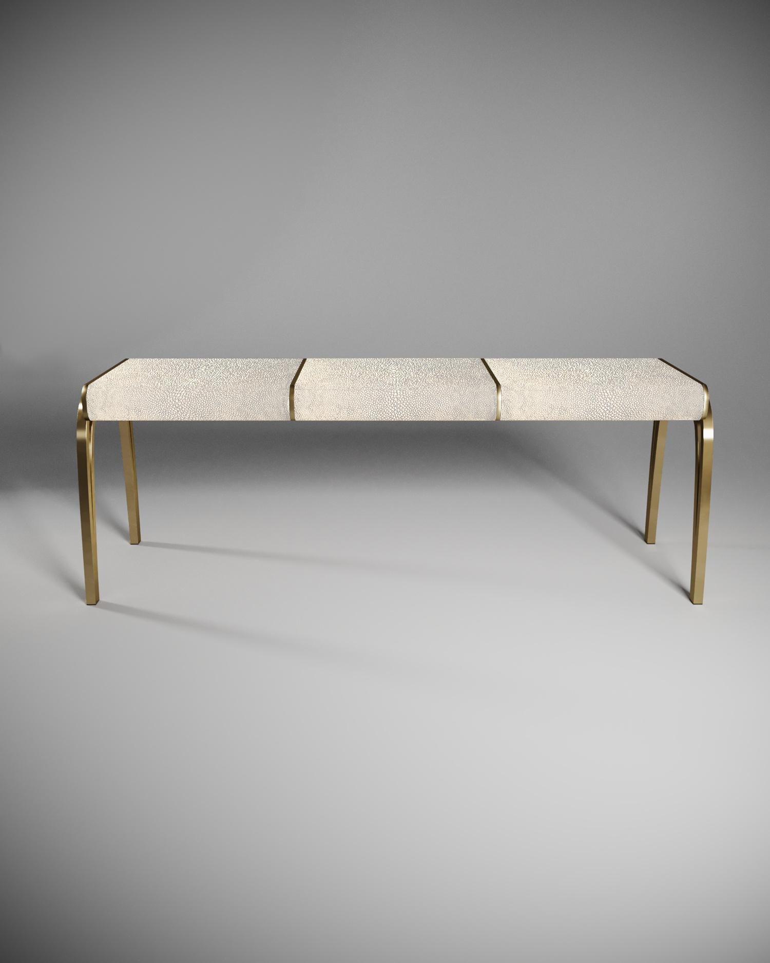 Limited Edition Victoria Bench in Black Velvet & Brass by R&Y Augousti For Sale 4