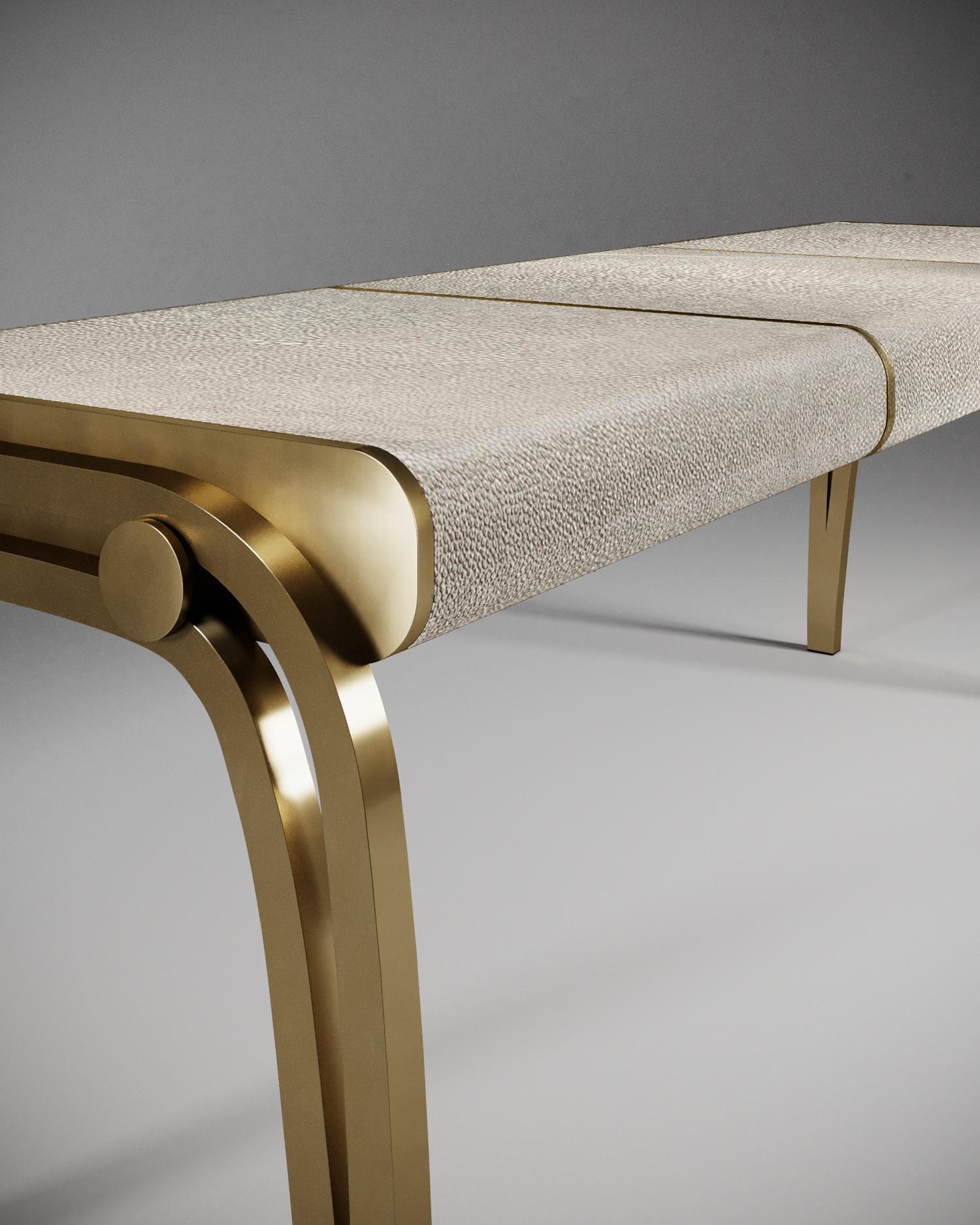 Limited Edition Victoria Bench in Black Velvet & Brass by R&Y Augousti For Sale 5