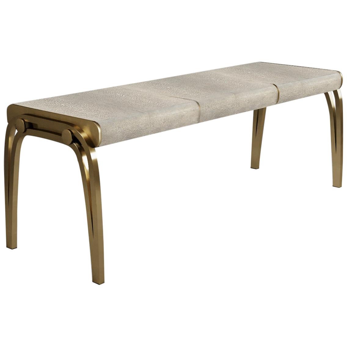 Shagreen Bench with Bronze Patina Brass Accents by R&Y Augousti