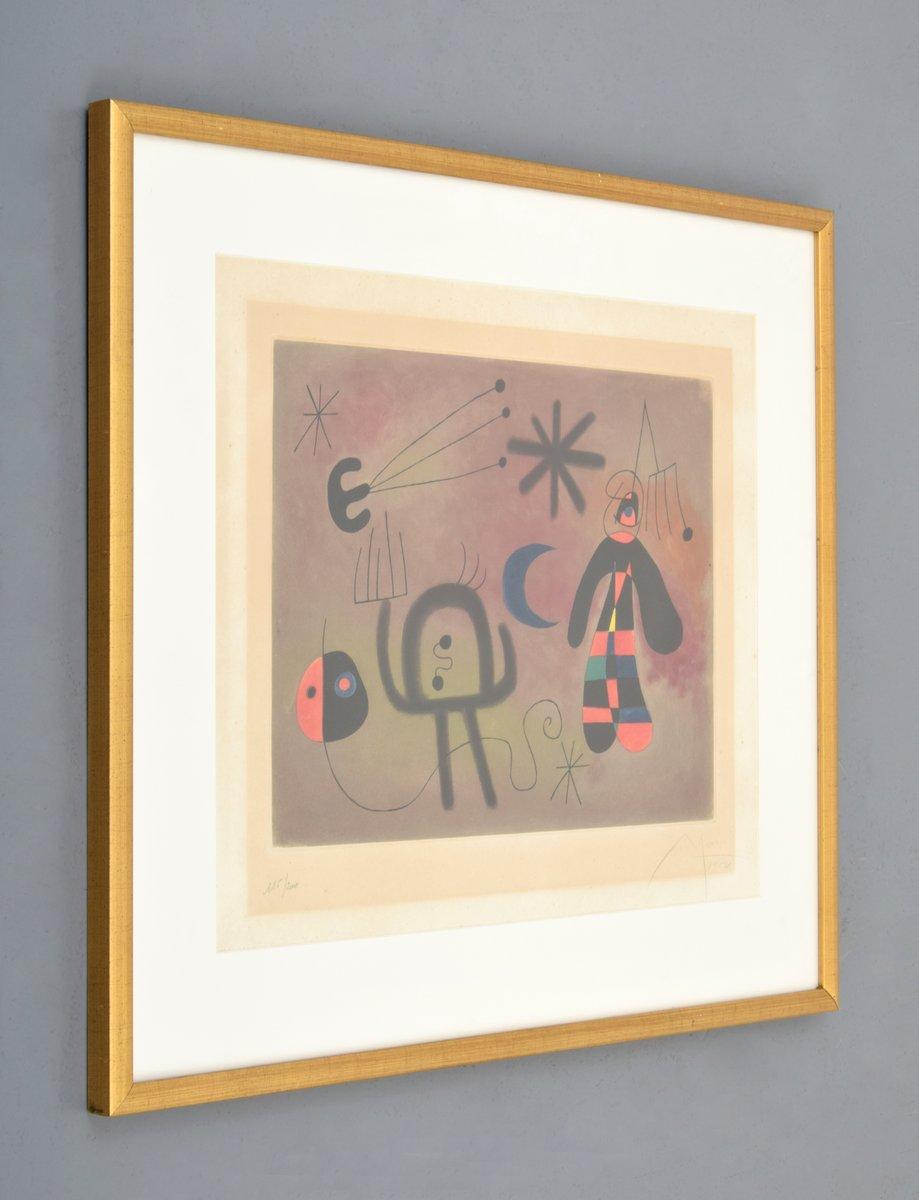 Limited edition vintage aquatint after Miró, L'Oiseau fusée, signed For Sale 1