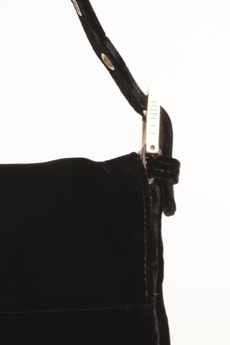 Borsa Baguette Fendi d'epoca in edizione limitata in velluto nero con frange d'oro in vendita 3