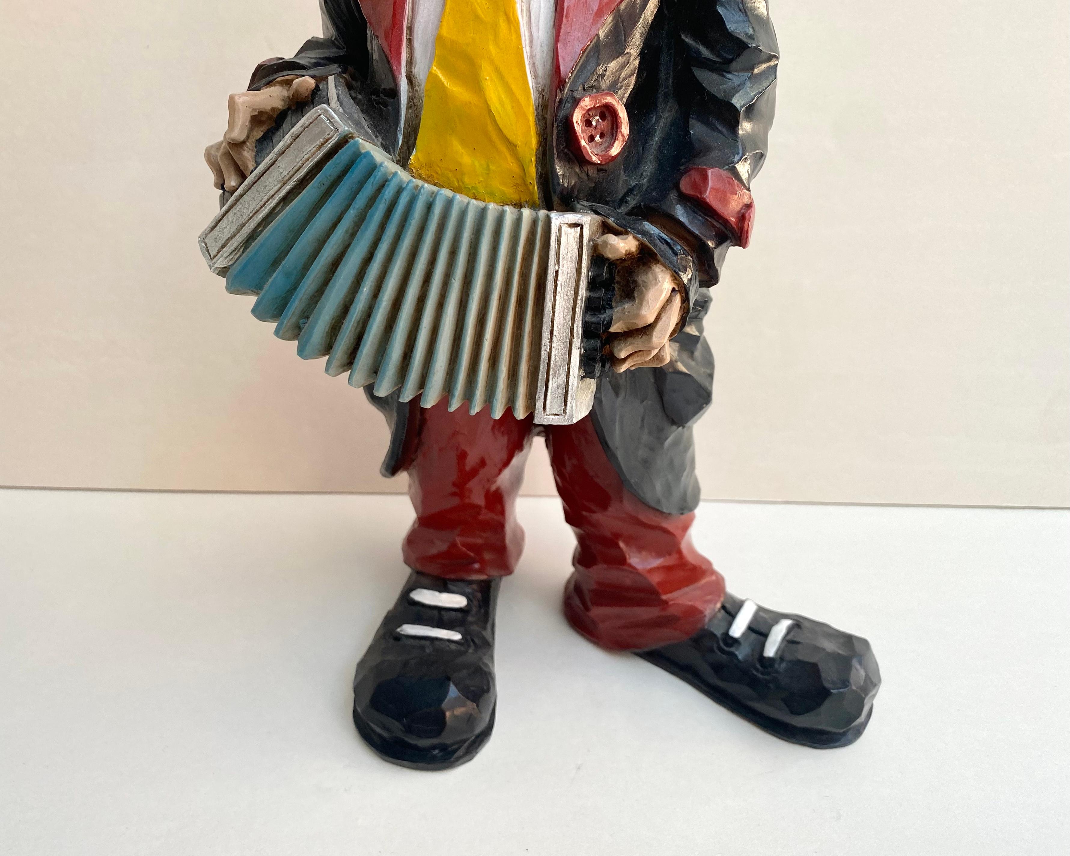 Limited Edition Vintage Porcelain Clown Statuette, Vivian C Italy, 1980s 1
