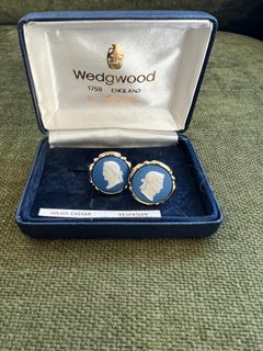 Limited Edition Vintage Royal British “Wedgwood” Gold Plated Cufflinks In Origin