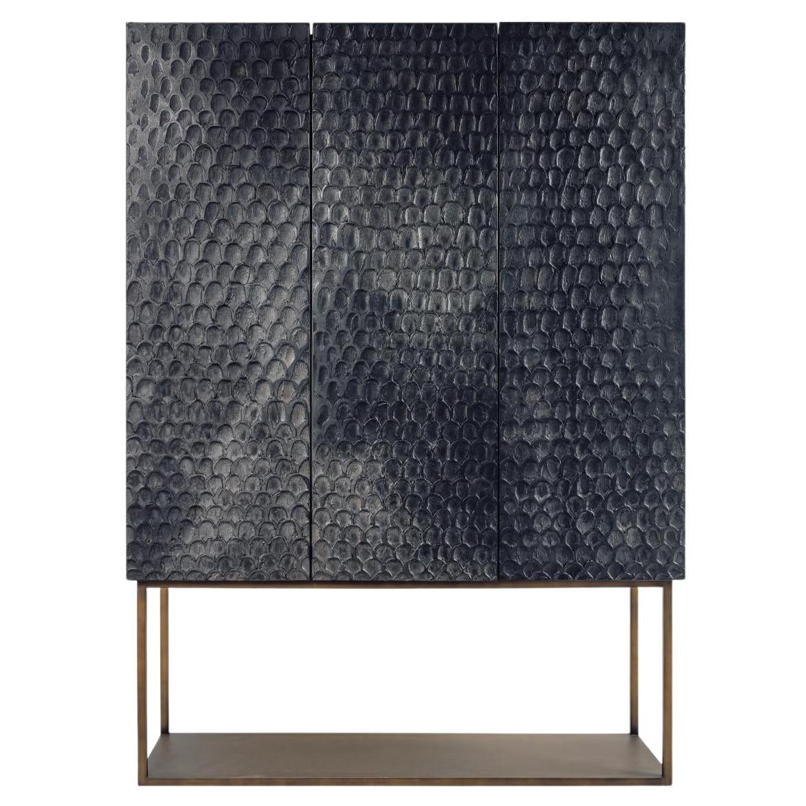 Armadio a tre ante in legno e metallo in edizione limitata di Bottega Nera Furniture in vendita