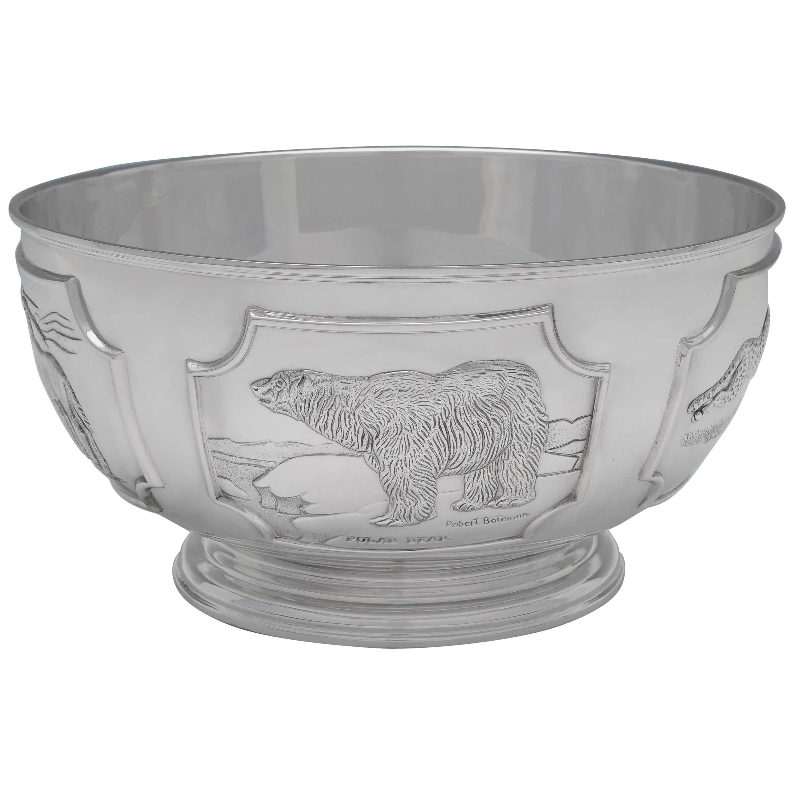 Limited Edition World Wildlife Fund Sterling Silver Bowl by Tessiers London 1977