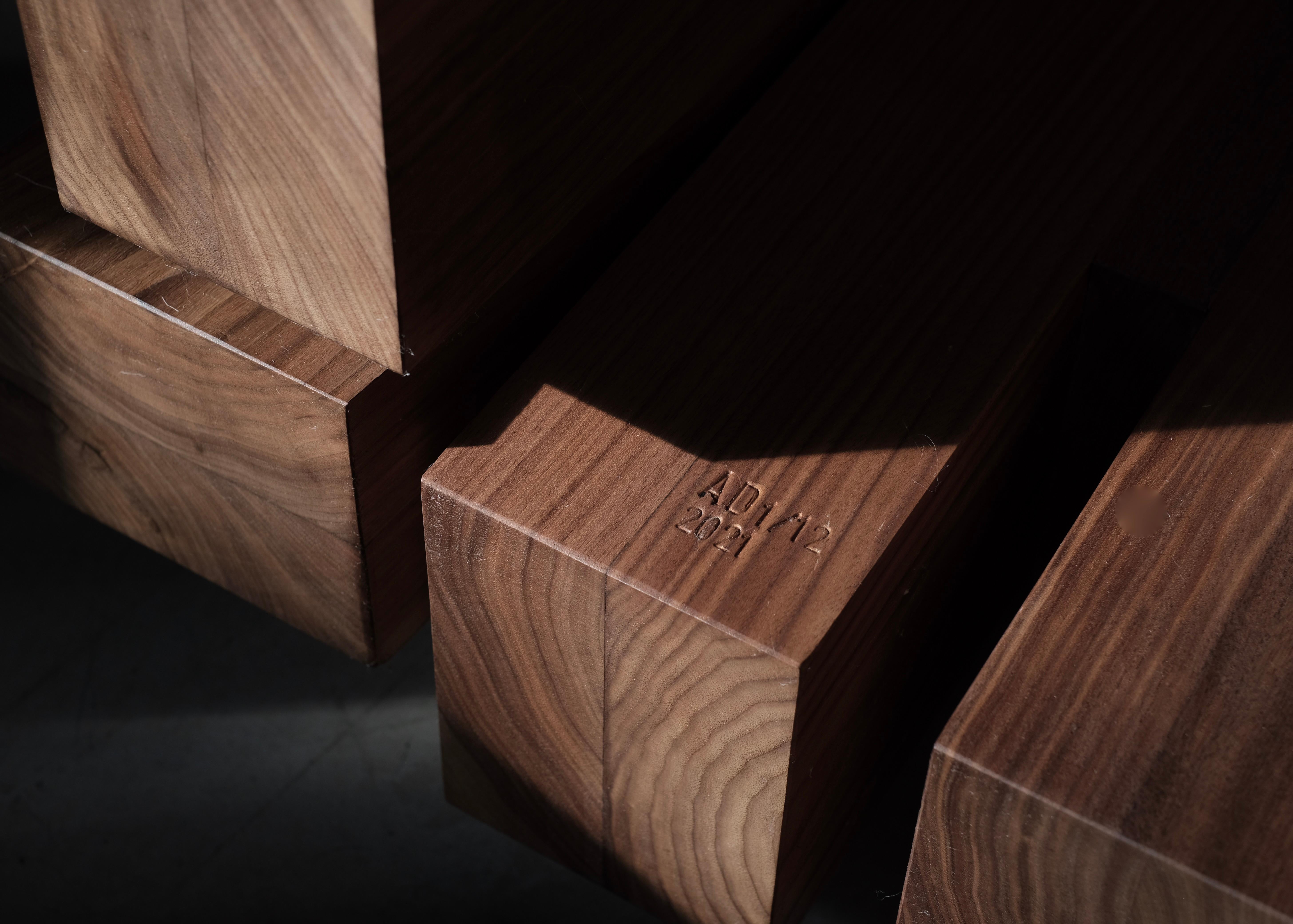 Limited Edition Zoumey Armchair in Solid Walnut by Arno Declercq 8