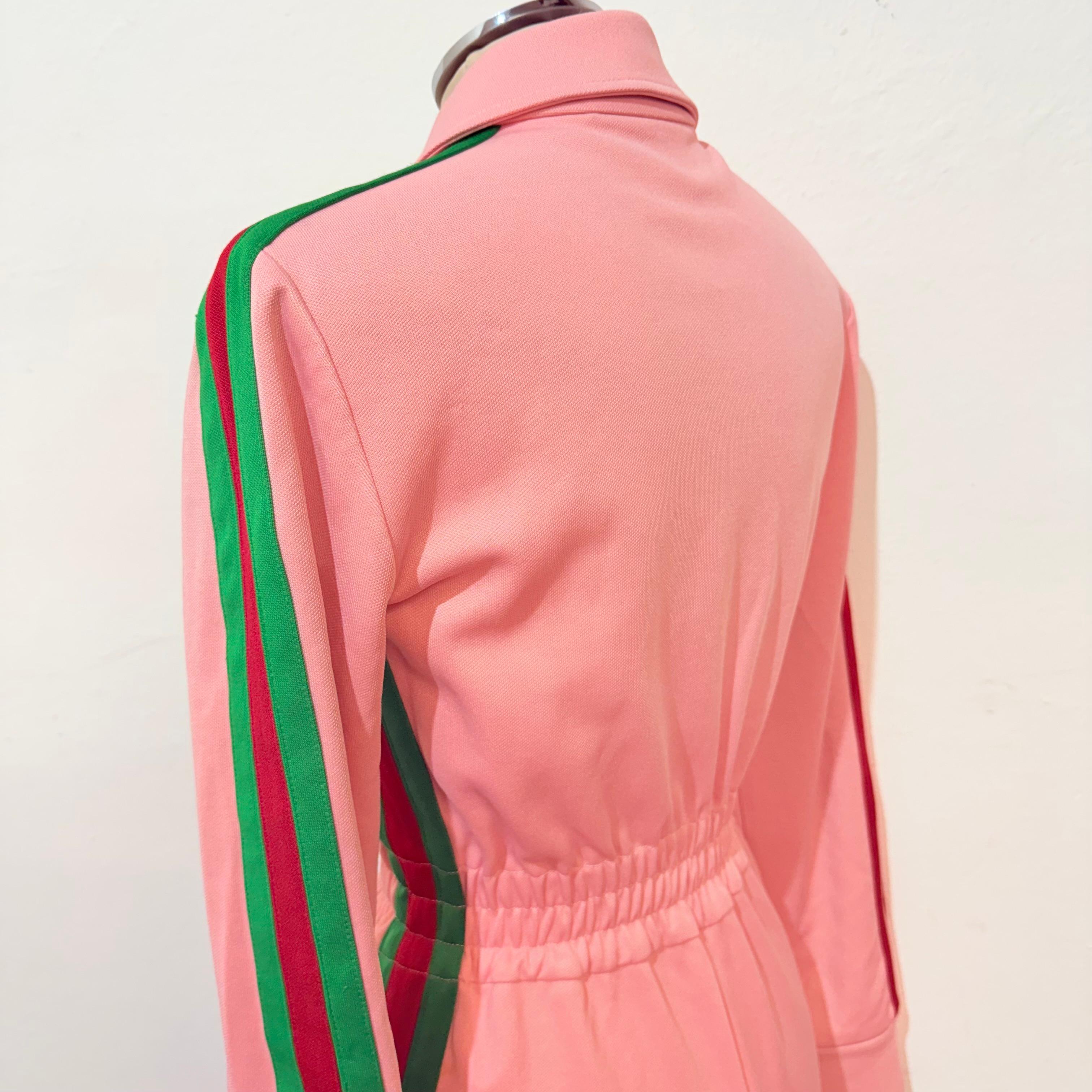 Rose Limited Gucci x Adidas Pink Jumpsuit Size XXS en vente