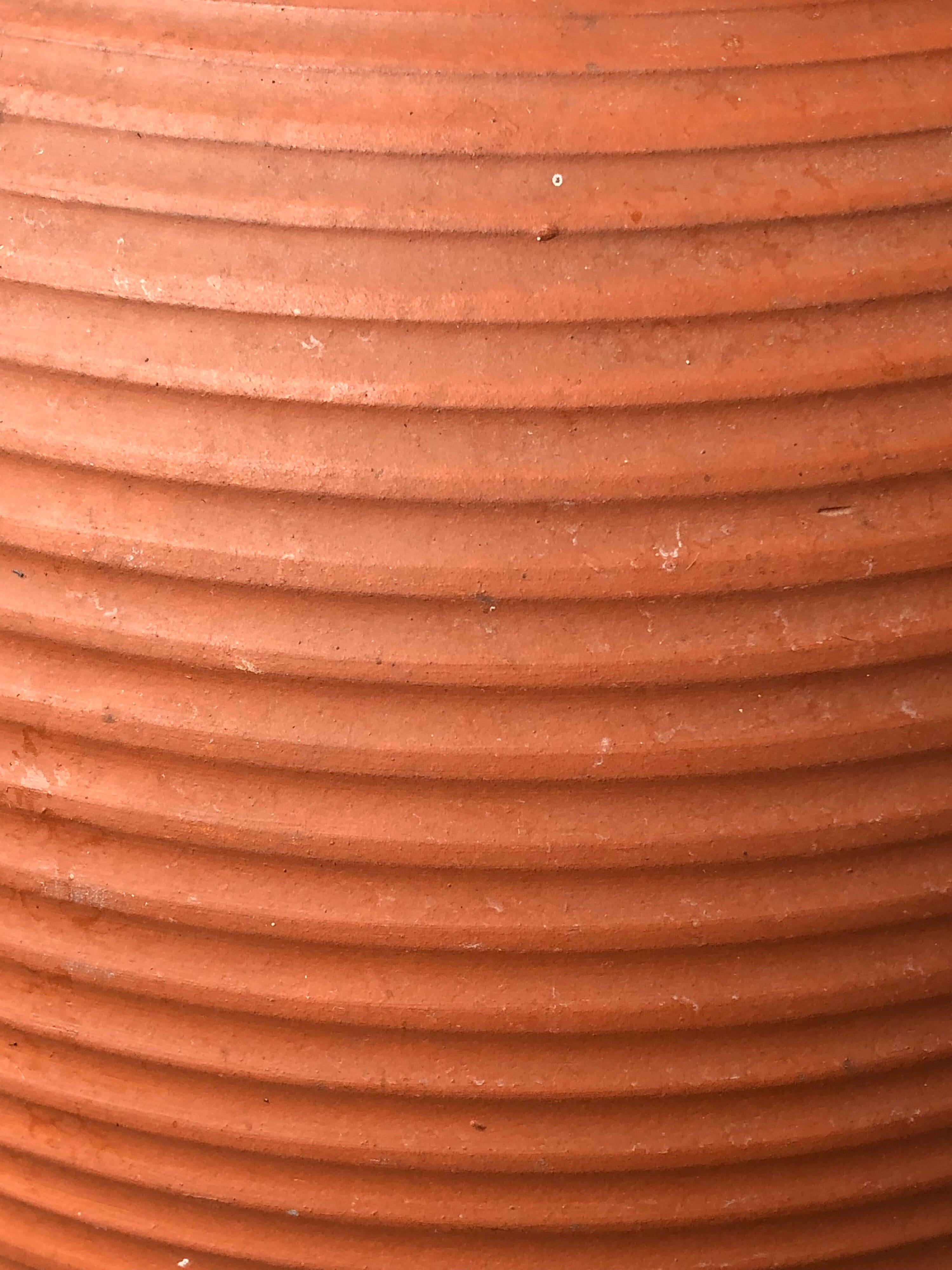 Limited Large Natural Brown Terracotta Handmade Vase Jar, Germany, 1950s SALE 1