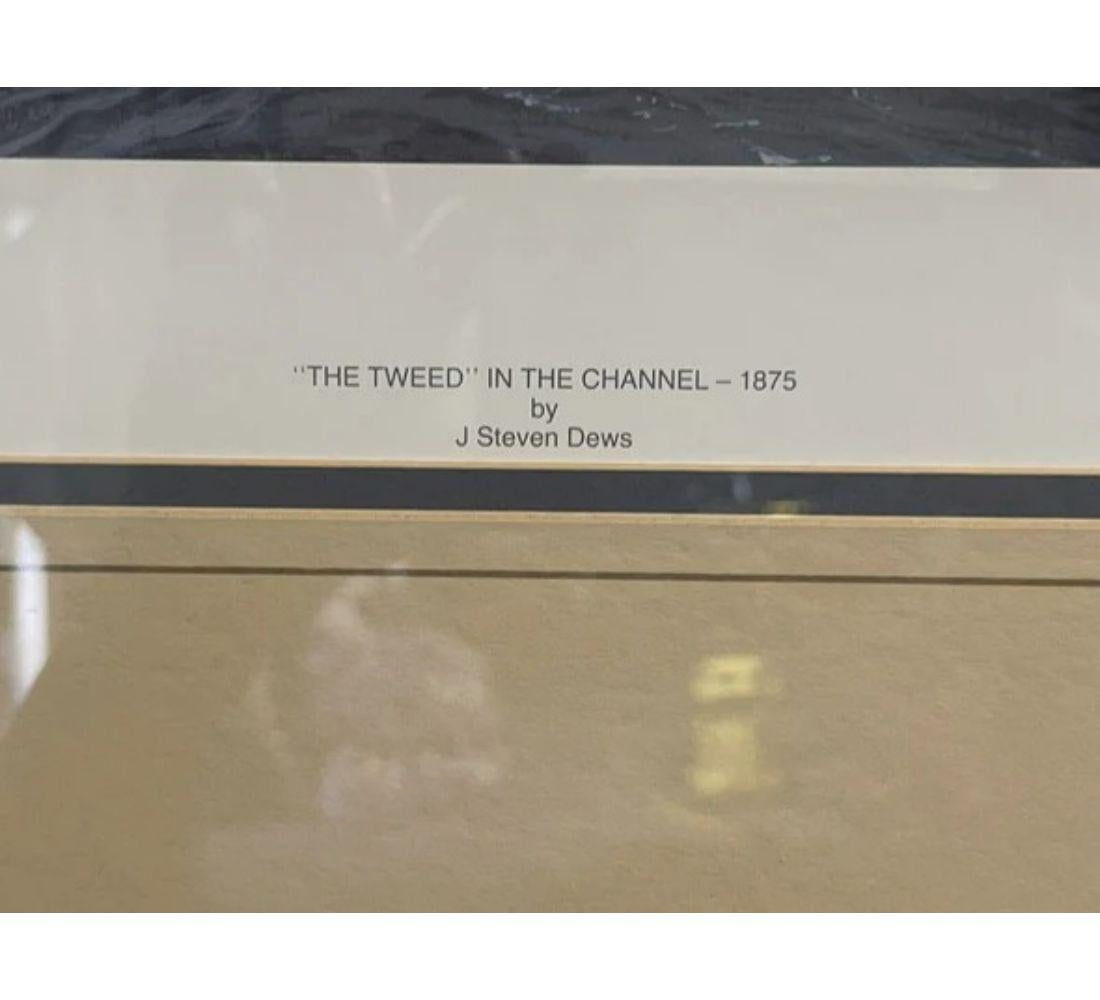 19th Century Limited Print 467/600 by J. Steven Dews the Tweed in the Channel Campaign, 1875 For Sale