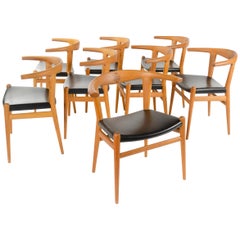 PP518 Limited Production Bullhorn Chair Set of 8 by Hans J. Wegner for PP Møbler