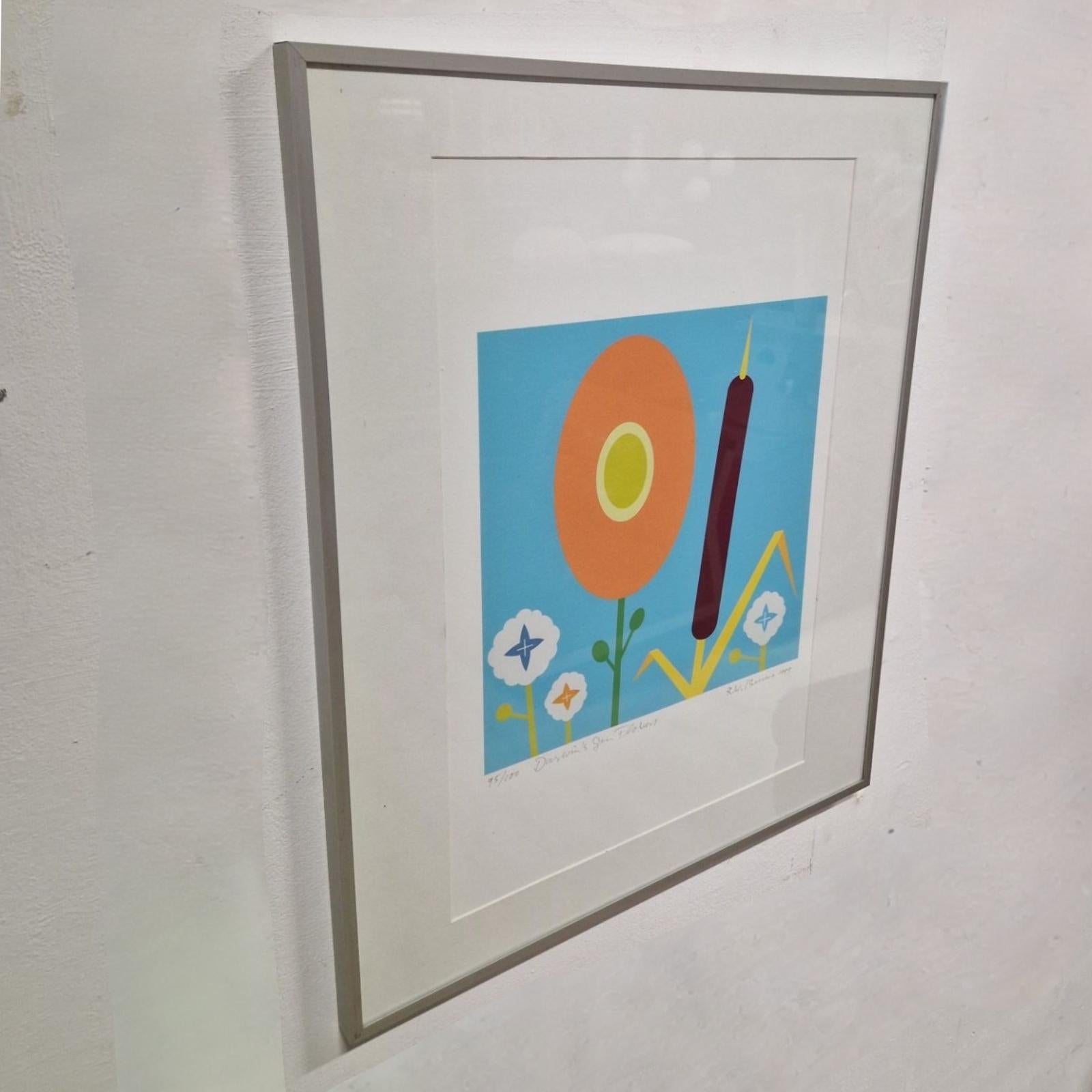 Limited (nr. 95 of 100) screen print. Made by Ruud (Rudy) Beerens in 1999. 
The piece has been framed in an aluminium frame with a glass pane. 

Ruud (R.W., Rudy) Beerens (1950 Weert – 2023 Maastricht) was not only an artist, but also a performer,
