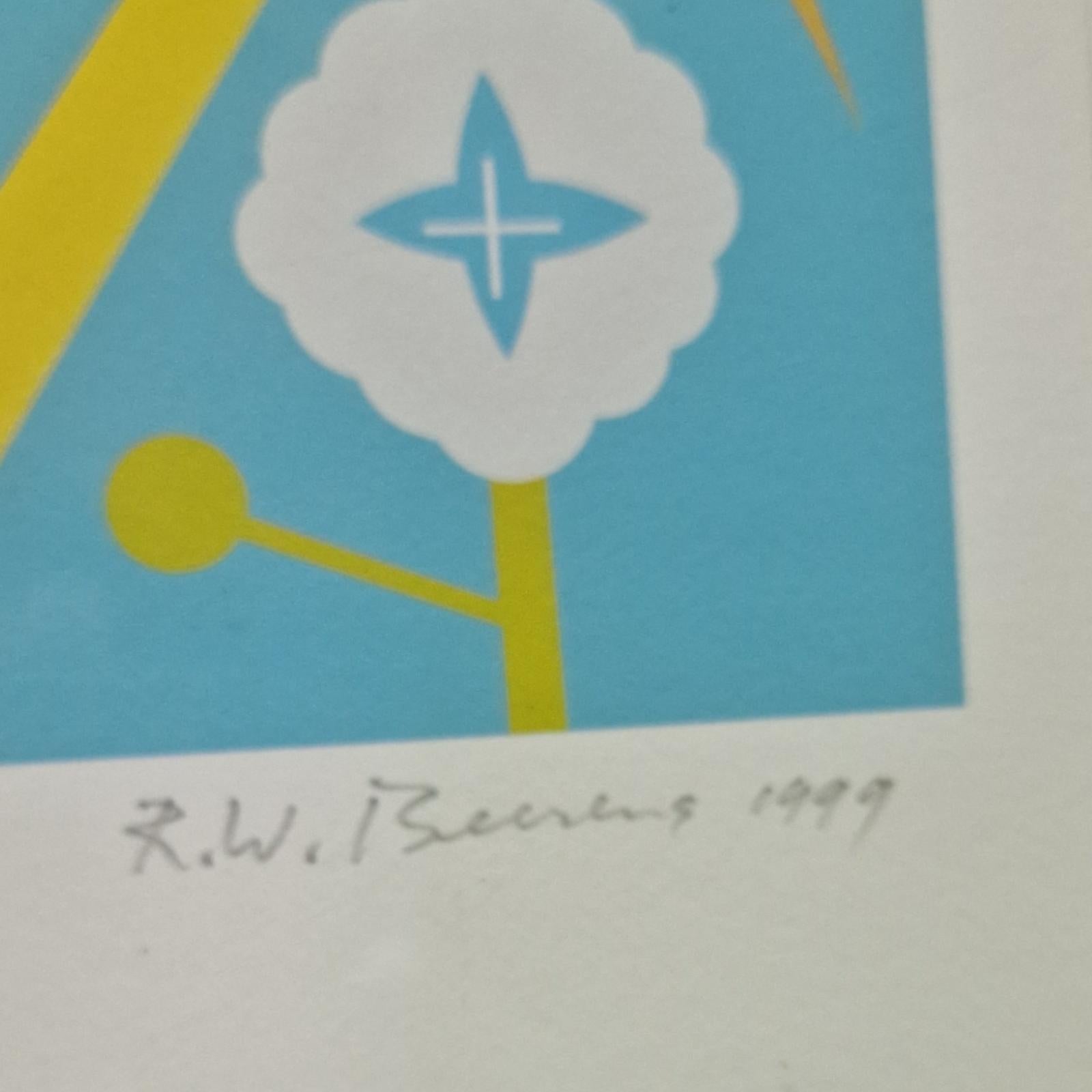 Minimalist Limited screen print by R.W. Beerens, Netherlands 1990s For Sale