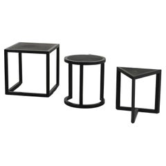 Limited Series Wood and Leather Nesting Tables by Stefan Zwicky for De Sede