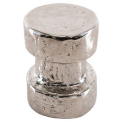 Limited Tacchini Polished Chrome Aluminum Torso Side Table by Roberto Sironi