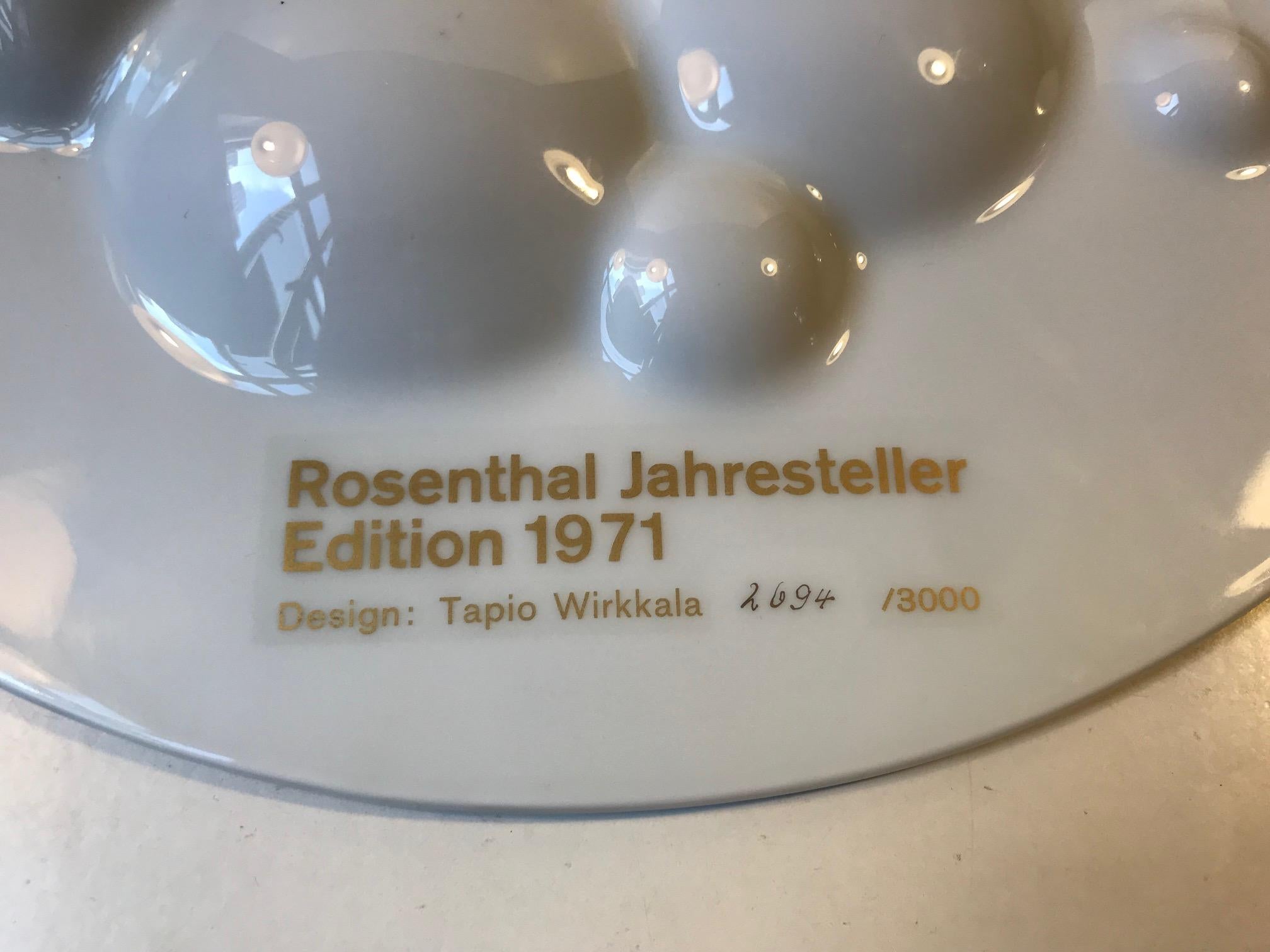 Limited Tapio Wirkkala Dish or Wall Plaque for Rosenthal, 1971 In Good Condition In Esbjerg, DK