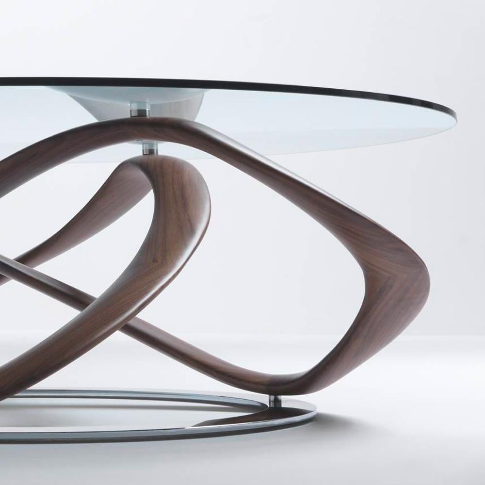 Contemporary Limitless Coffee Table in Solid Walnut For Sale
