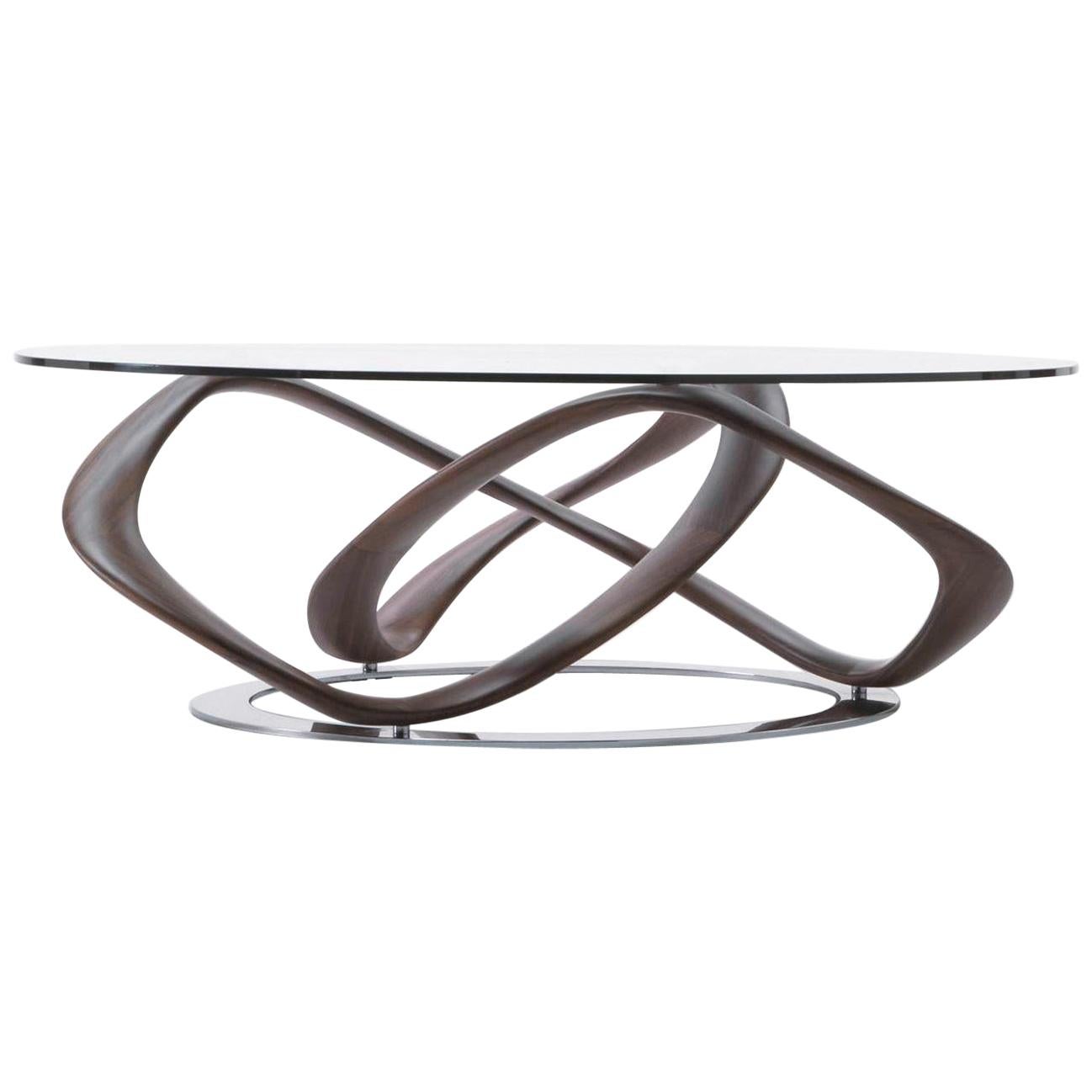 Limitless Coffee Table in Solid Walnut For Sale