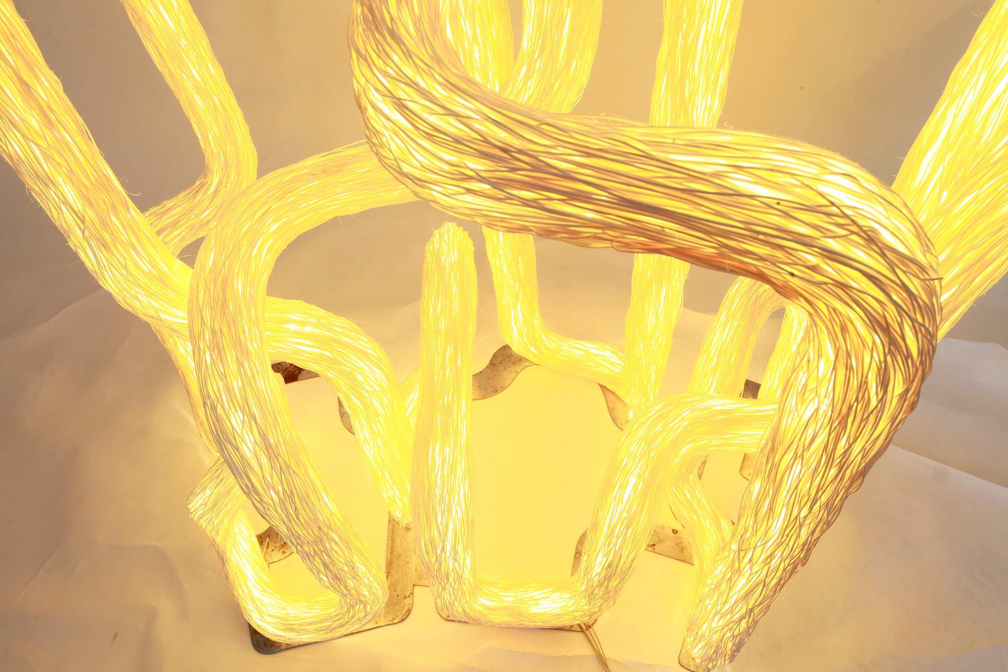 Organique Sculpture lumineuse sans limite d'Ango, pièce unique d'éclairage fabriquée à la main en vente