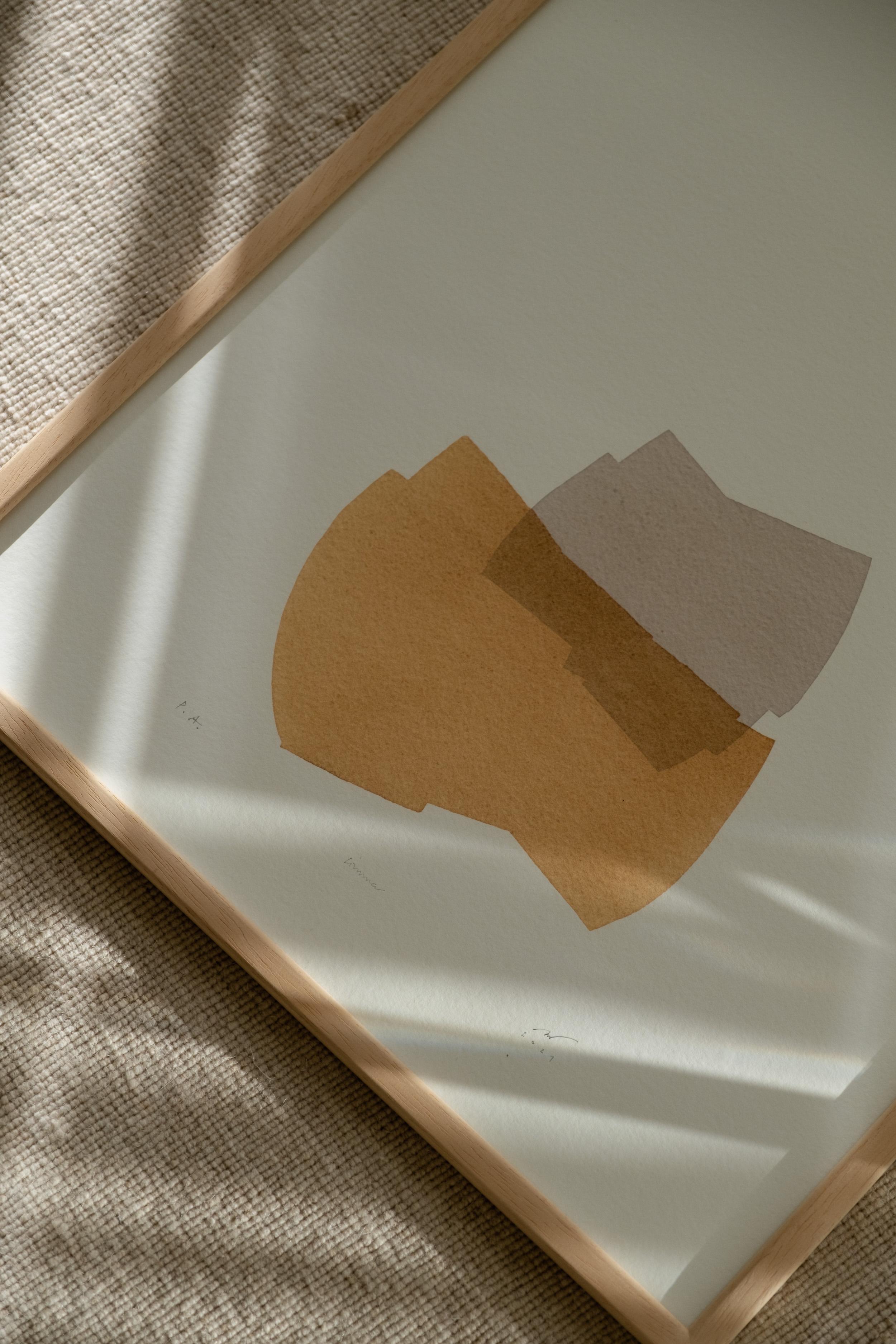 LIMMA - Minimalistischer moderner Aquarelldruck im Angebot 2