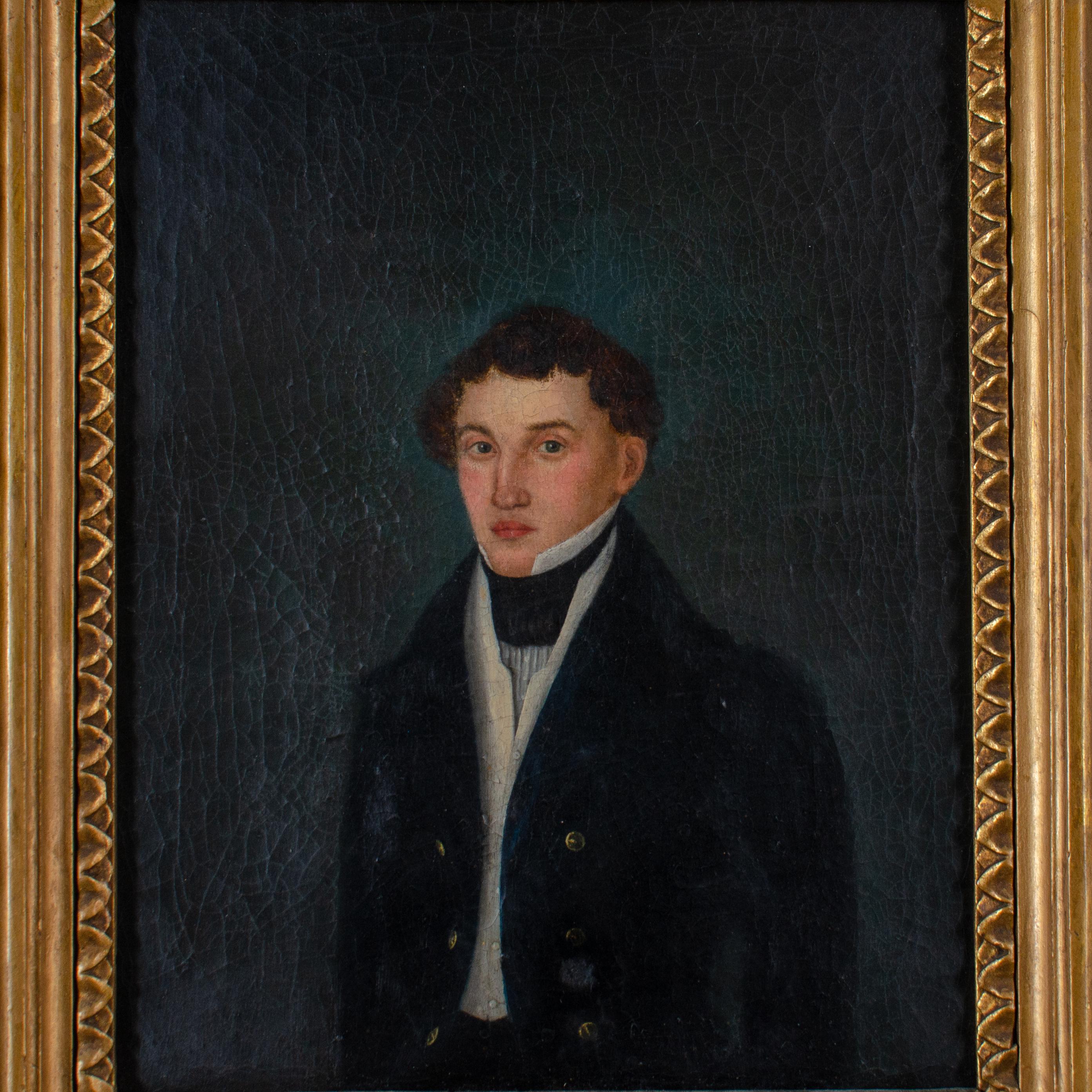 Limner, Porträt eines jungen Gentleman, 19. Jahrhundert (Federal) im Angebot