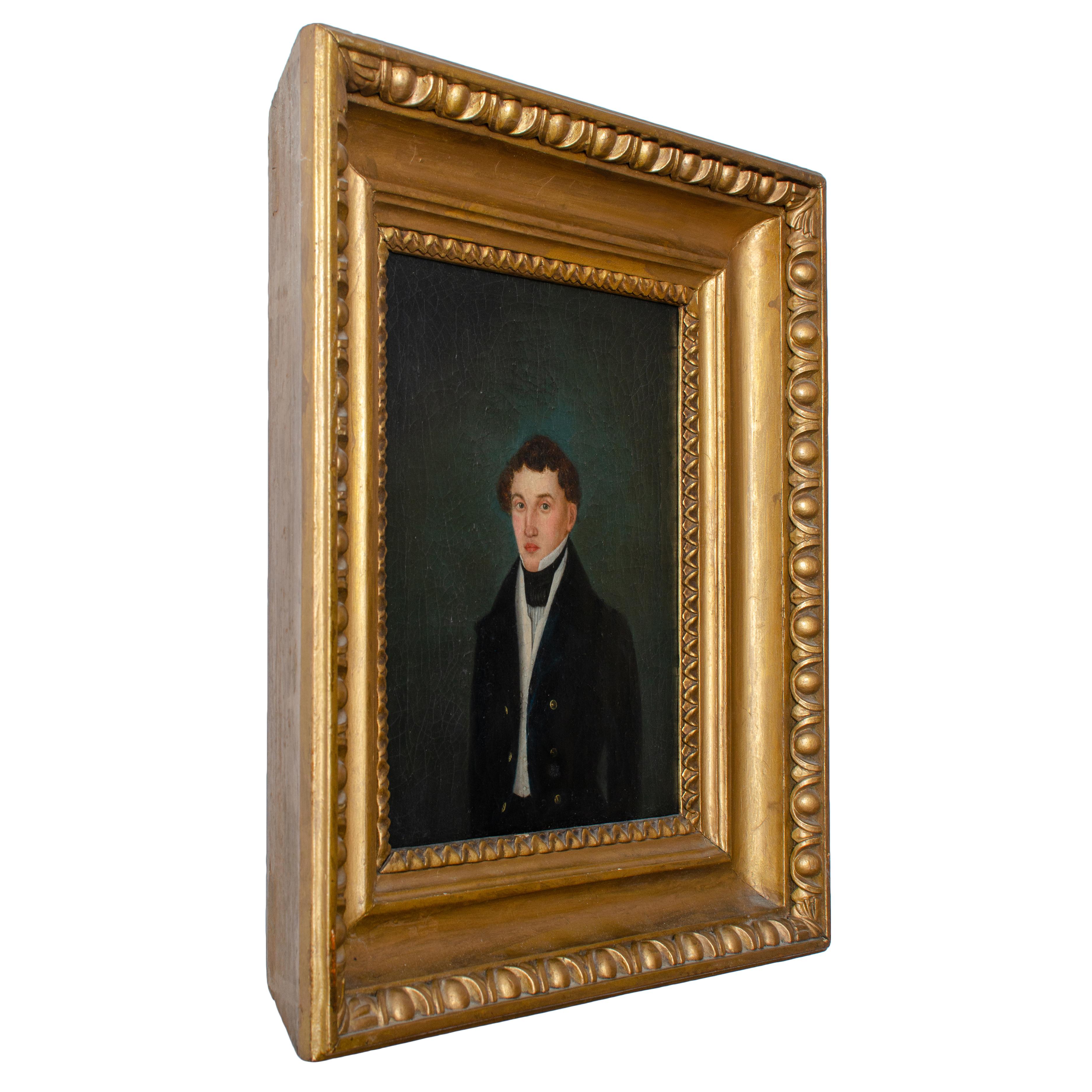 Limner, Porträt eines jungen Gentleman, 19. Jahrhundert (amerikanisch) im Angebot
