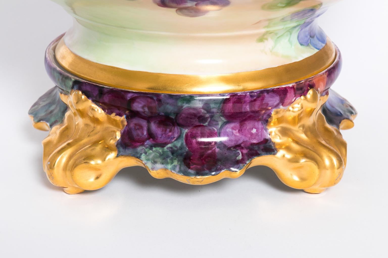 Porcelain Limoge Punch Bowl with Matching Stand