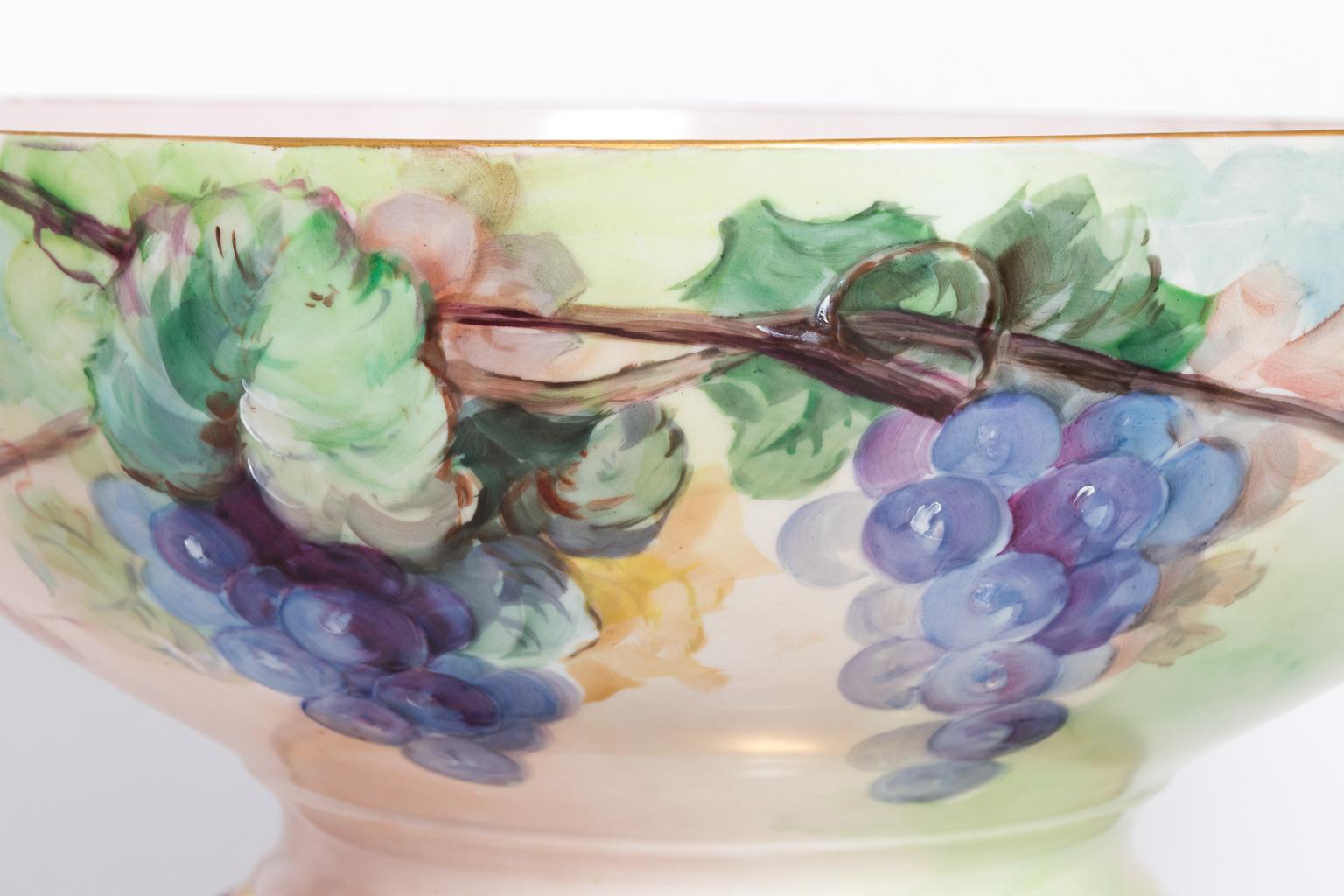 Limoge Punch Bowl with Matching Stand 2