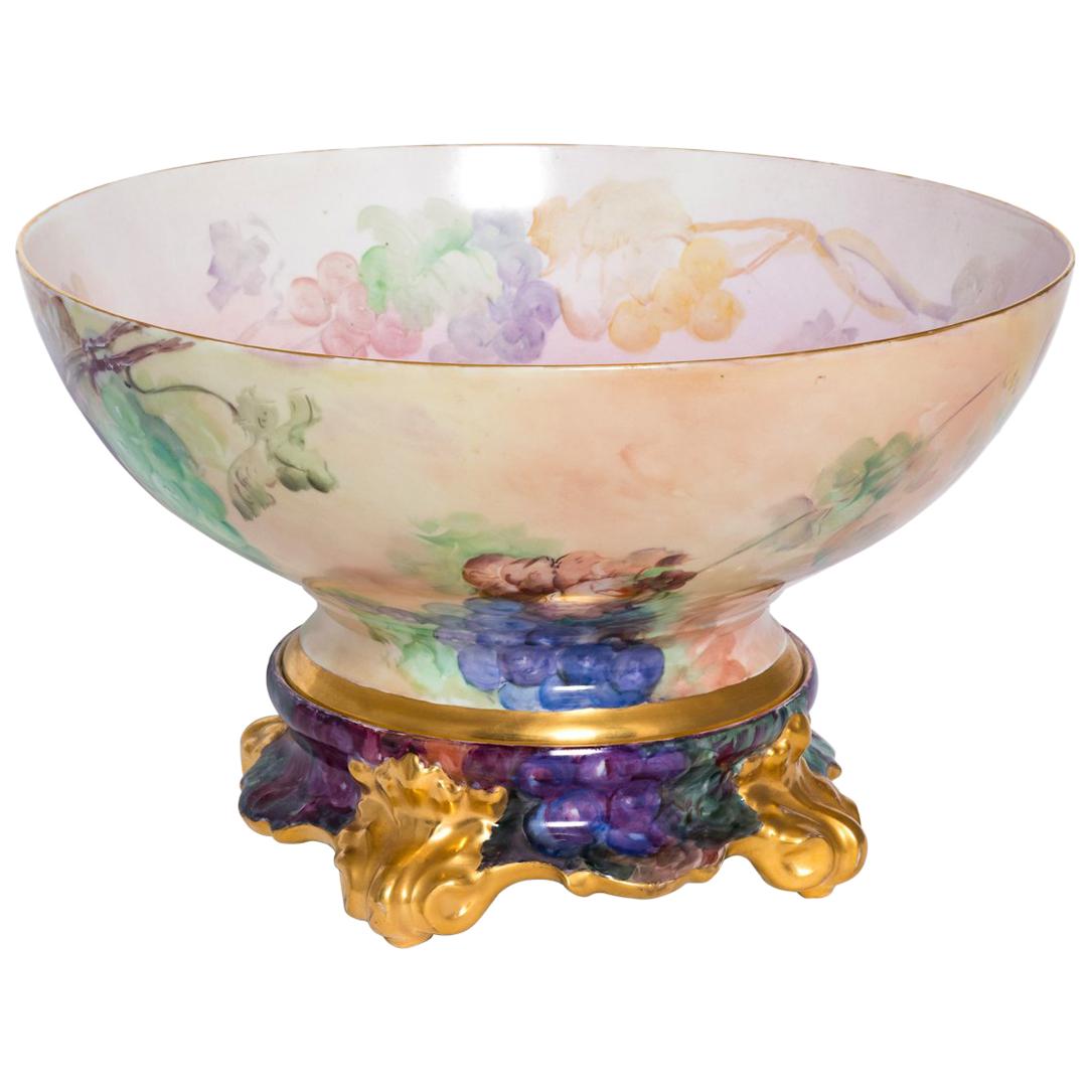 Limoge Punch Bowl with Matching Stand