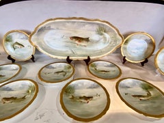 Limoges 11 Piece France Fish Set, Wright Kay & Detroit